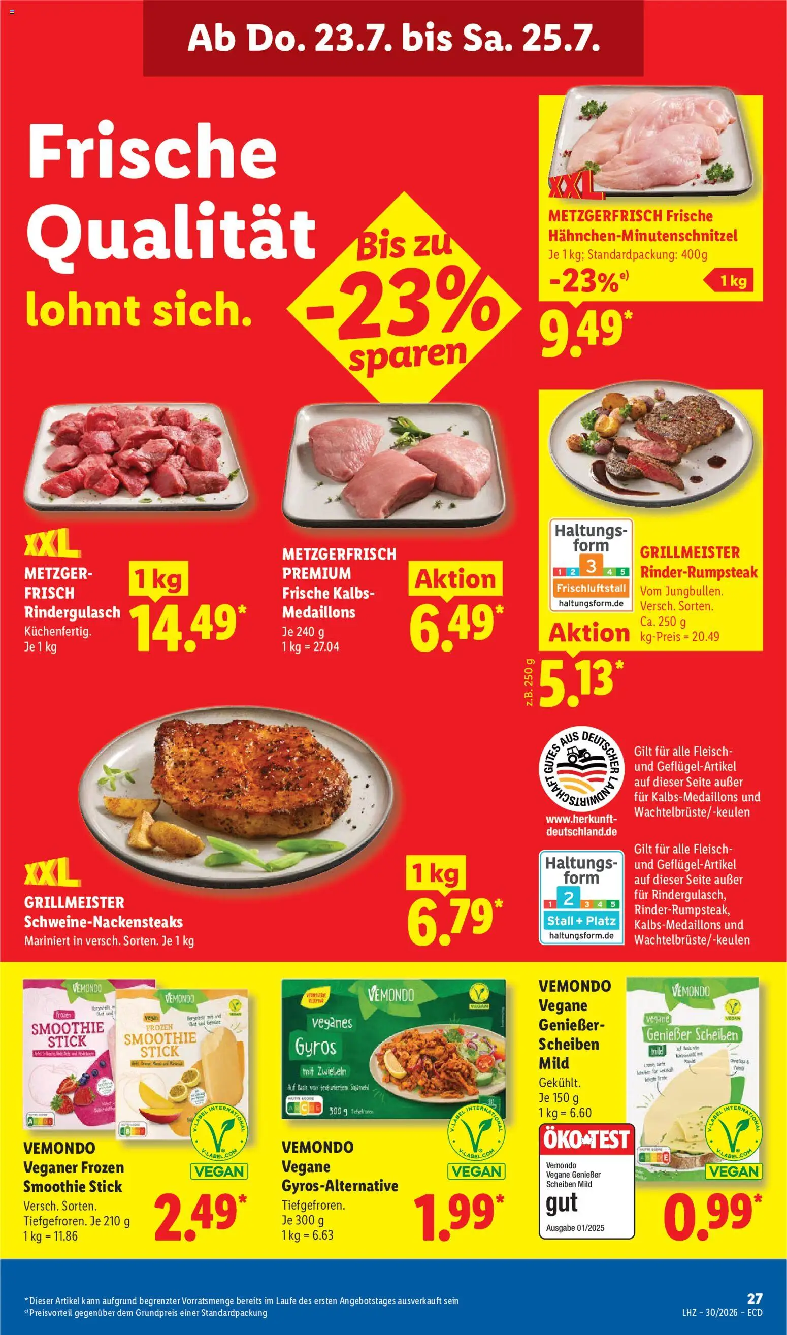 Lidl Německo leták od 20.07.2026 | Strana: 53 | Produkty: Vegan, Test, Gyros, Smoothie
