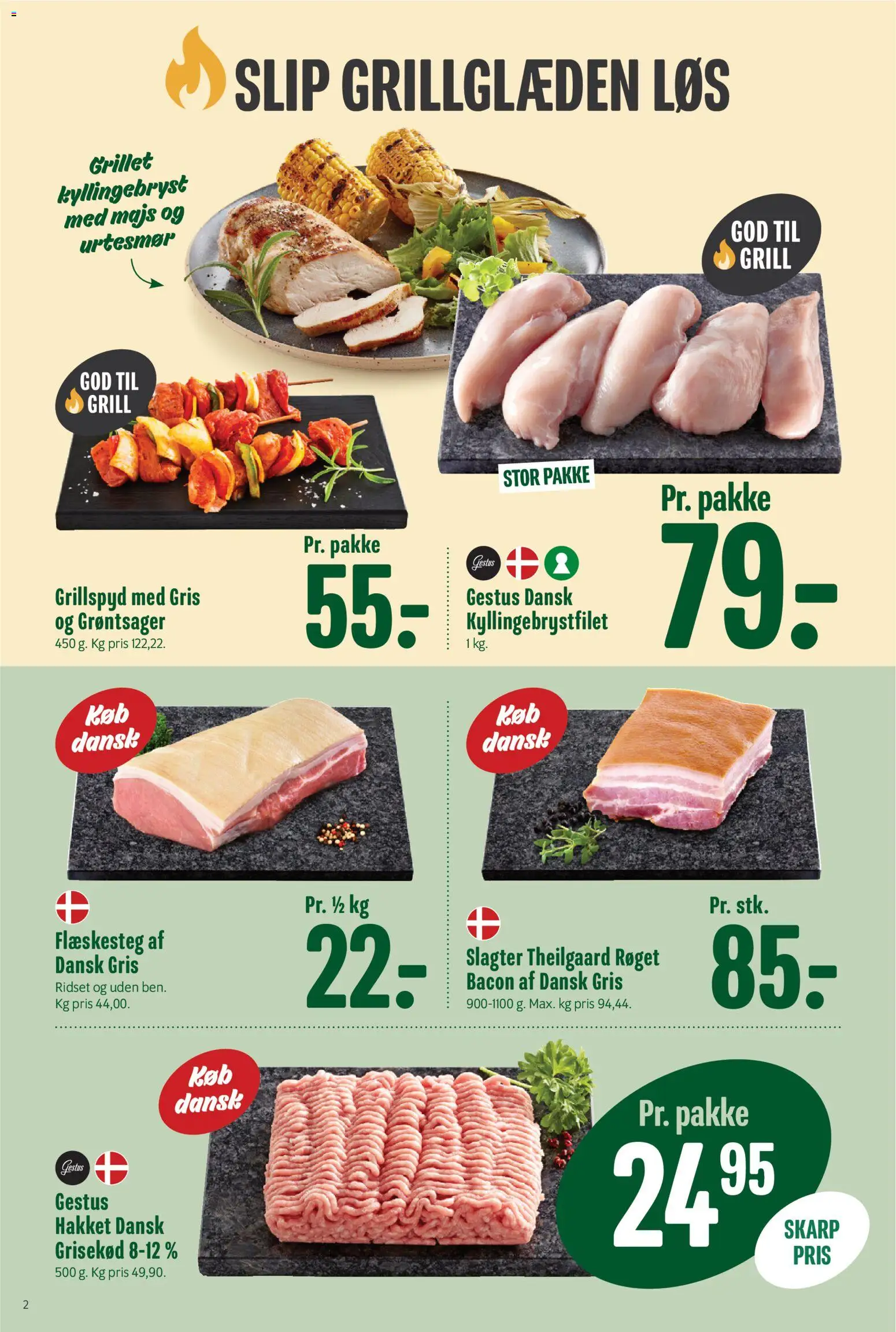 Min Købmand tilbudsavis – gyldig fra 10/07/2026 | Side: 2 | Produkter: Majs, Flæskesteg, Bacon, Grill
