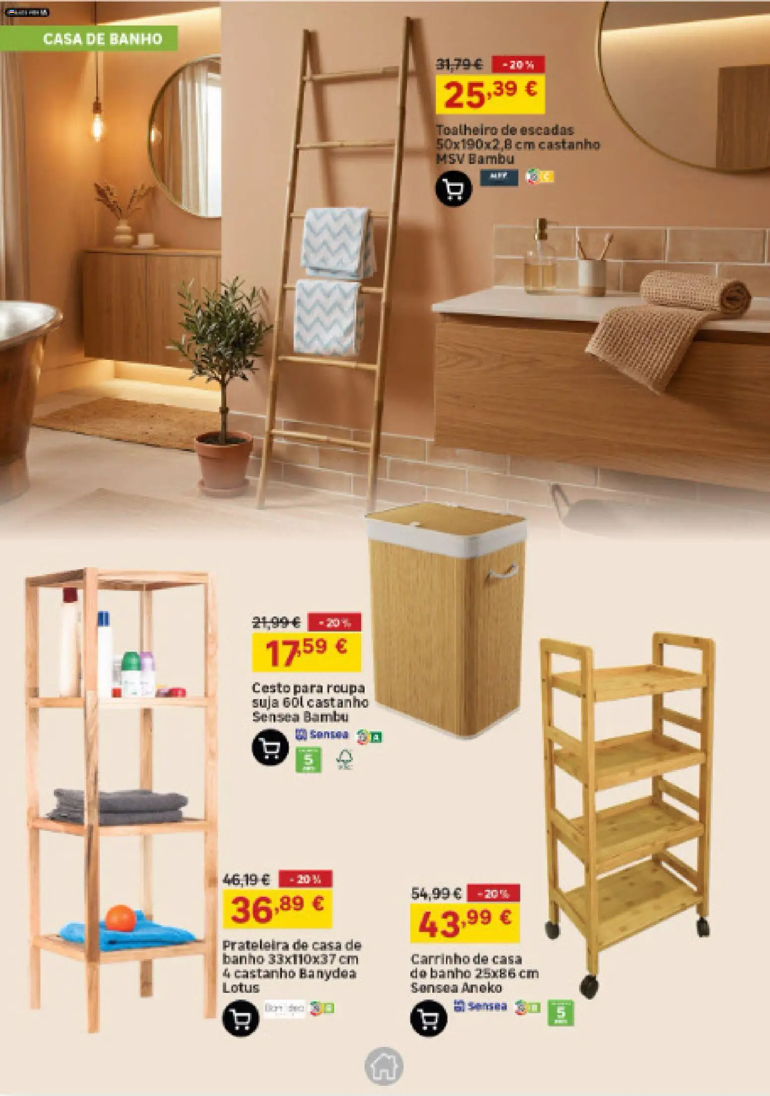 Leroy Merlin Catálogo Madeira │ válido de 27/08/2026 | Página: 12 | Produtos: Cesto para roupa, Prateleira, Casa de banho, Banho