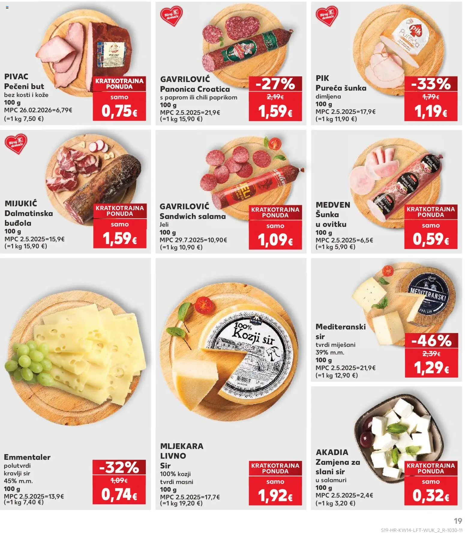 Kaufland katalog | vrijedi od 01.04.2026 | Stranica: 19 | Proizvodi: Sir, Salama, Šunka, Buđola
