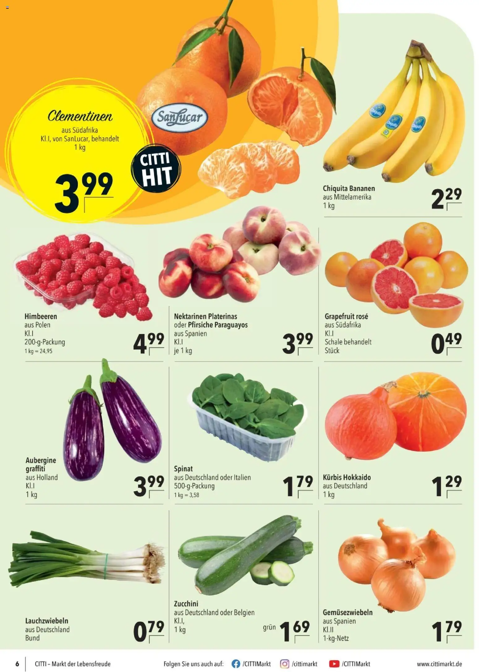 CITTI tilbudsavis – gyldig fra 09/09/2026 | Side: 6 | Produkter: Aubergine, Spinat