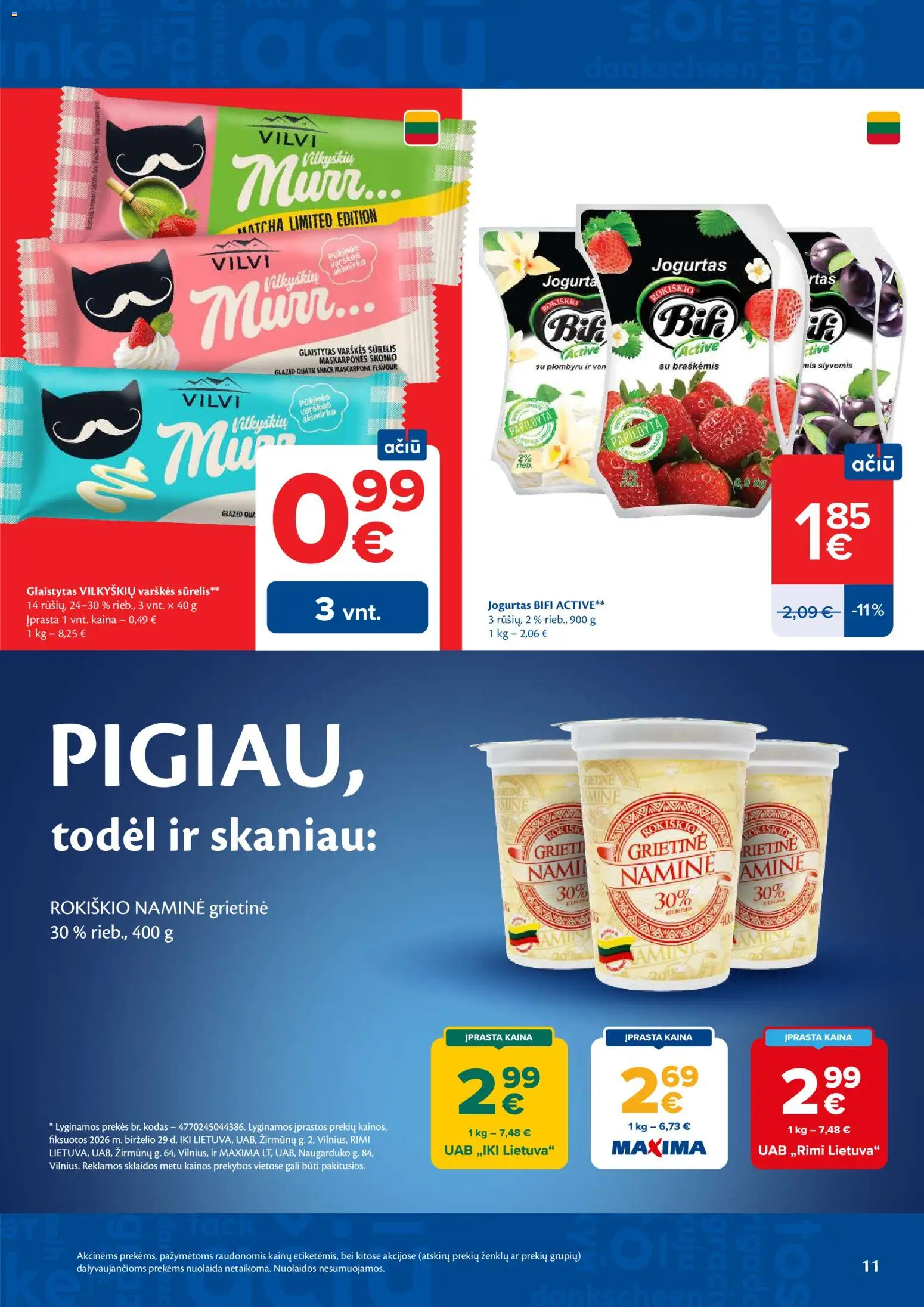 MAXIMA akcijos nuo 2026.07.07 | Puslapis: 11 | Prekių: Sūrelis, Jogurtas, Grietinė