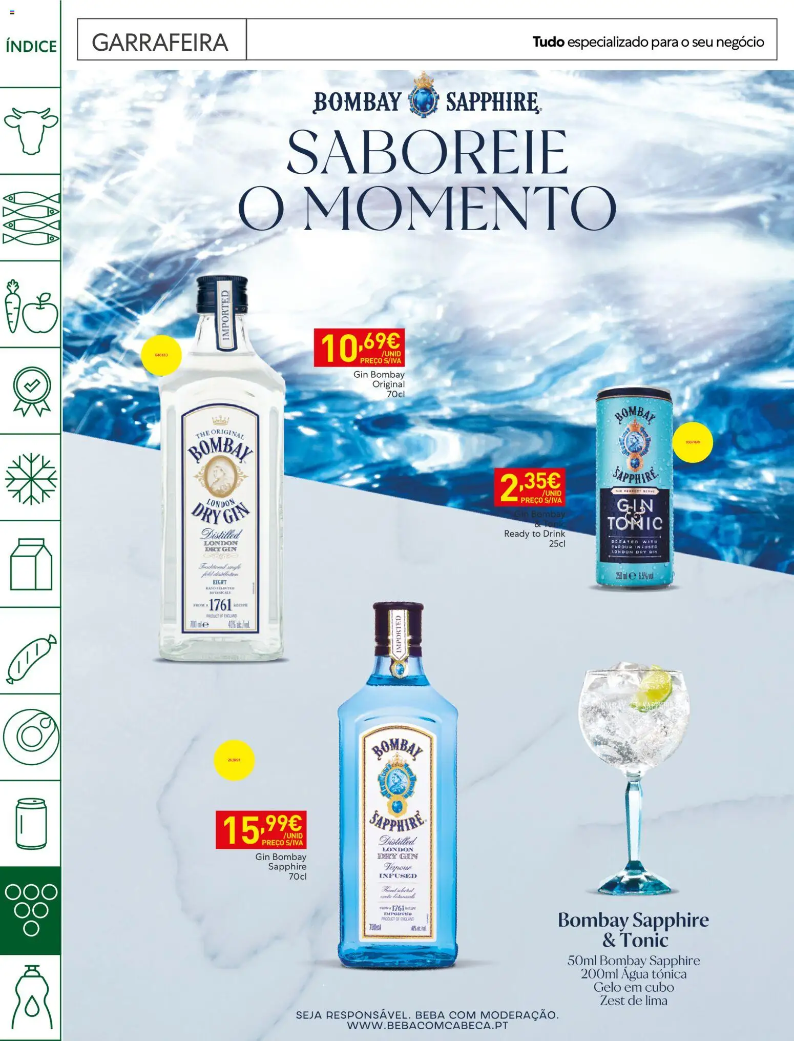Recheio Horeca Madeira │ válido de 08/09/2026 | Página: 30 | Produtos: Gin Bombay, Bombay Sapphire, Gin, Lima