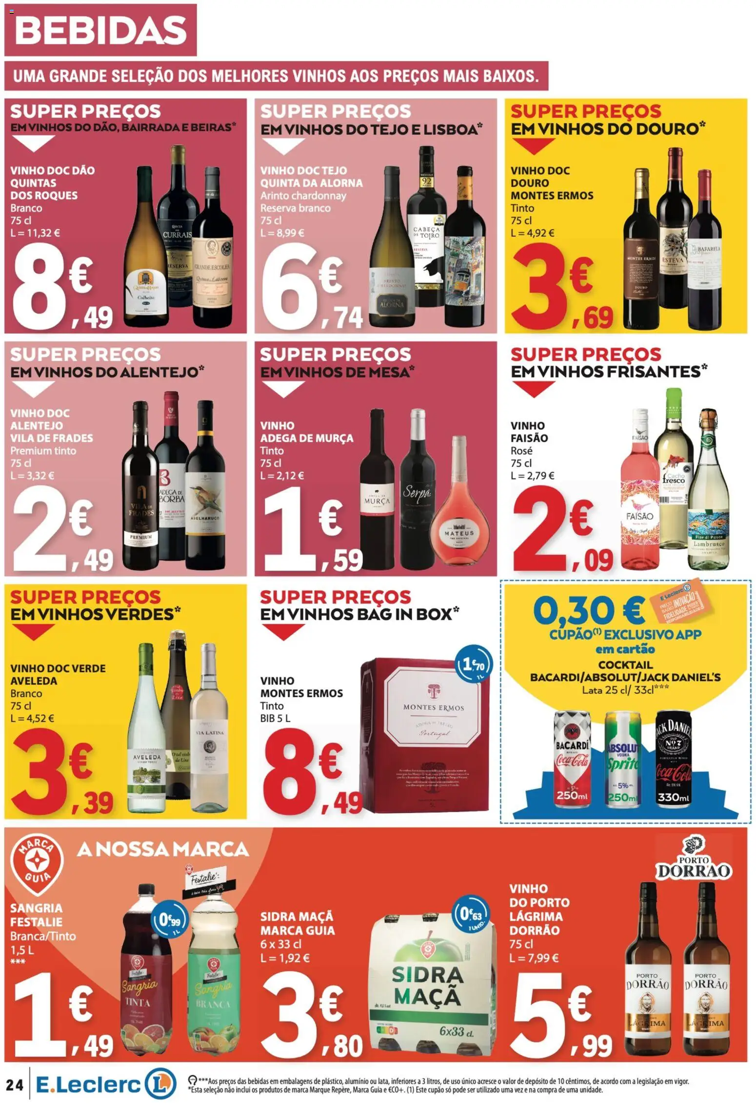 E.Leclerc folheto │ válido de 29/10/2026 | Página: 24 | Produtos: Sidra, Maça, Sprite, Vodka