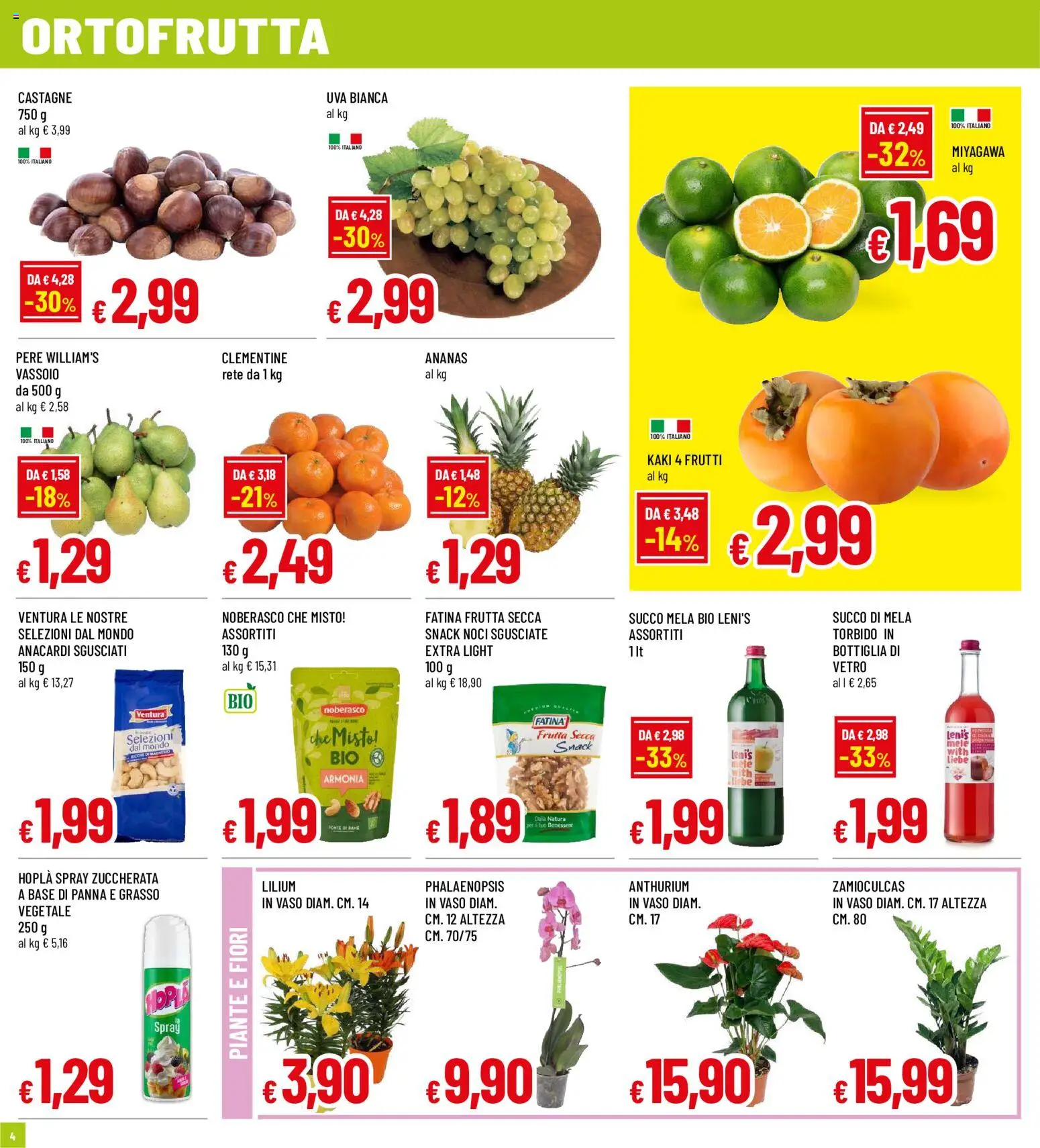 Volantino Galassia del 15/10/2026 | Pagina: 4 | Prodotti: Succo, Frutta secca, Succo di mela, Vaso