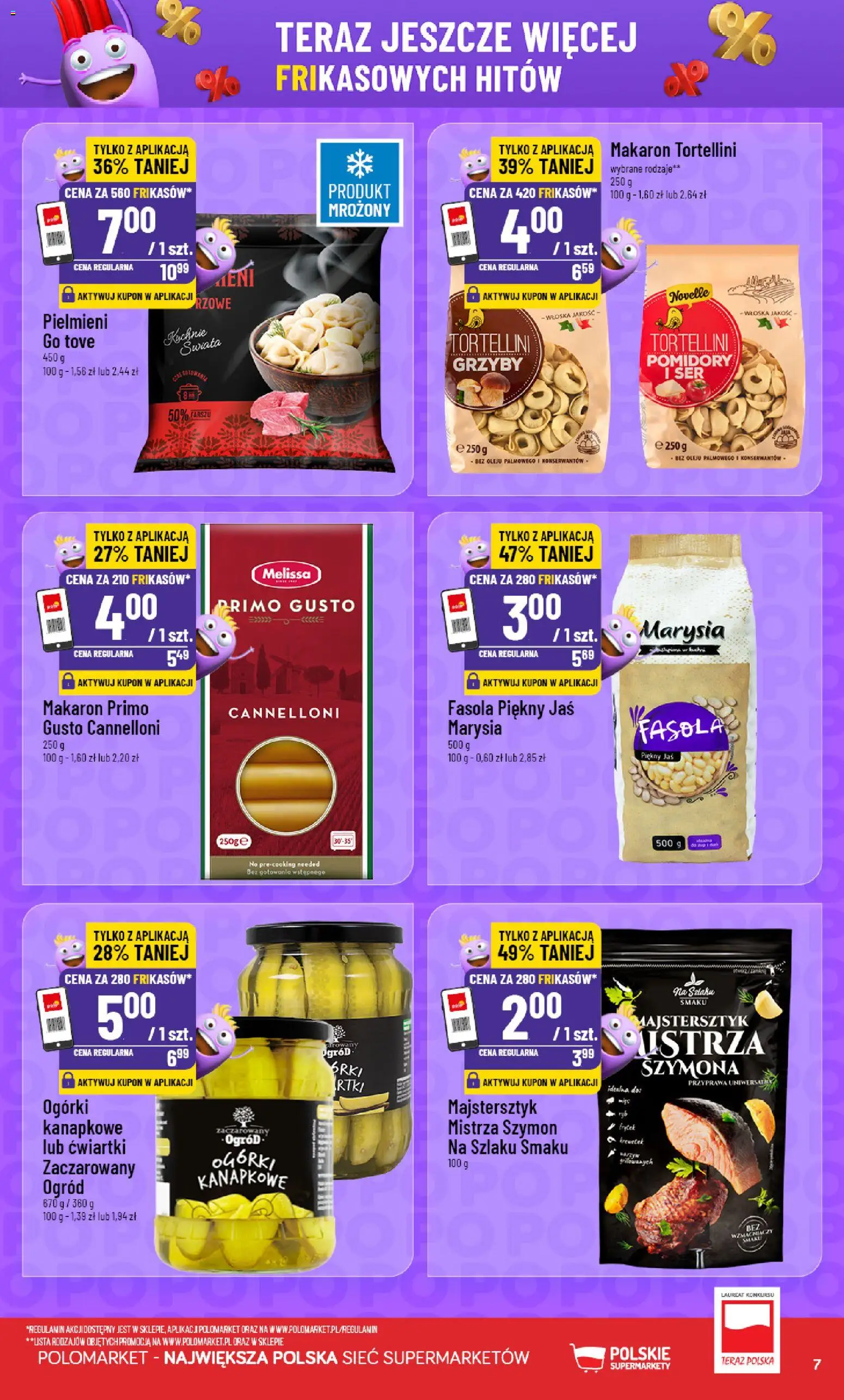 Nowa POLOmarket gazetka od jutra 19.08.2026 | Strona: 7 | Produkty: Grzyby, Tortellini, Makaron, Cannelloni