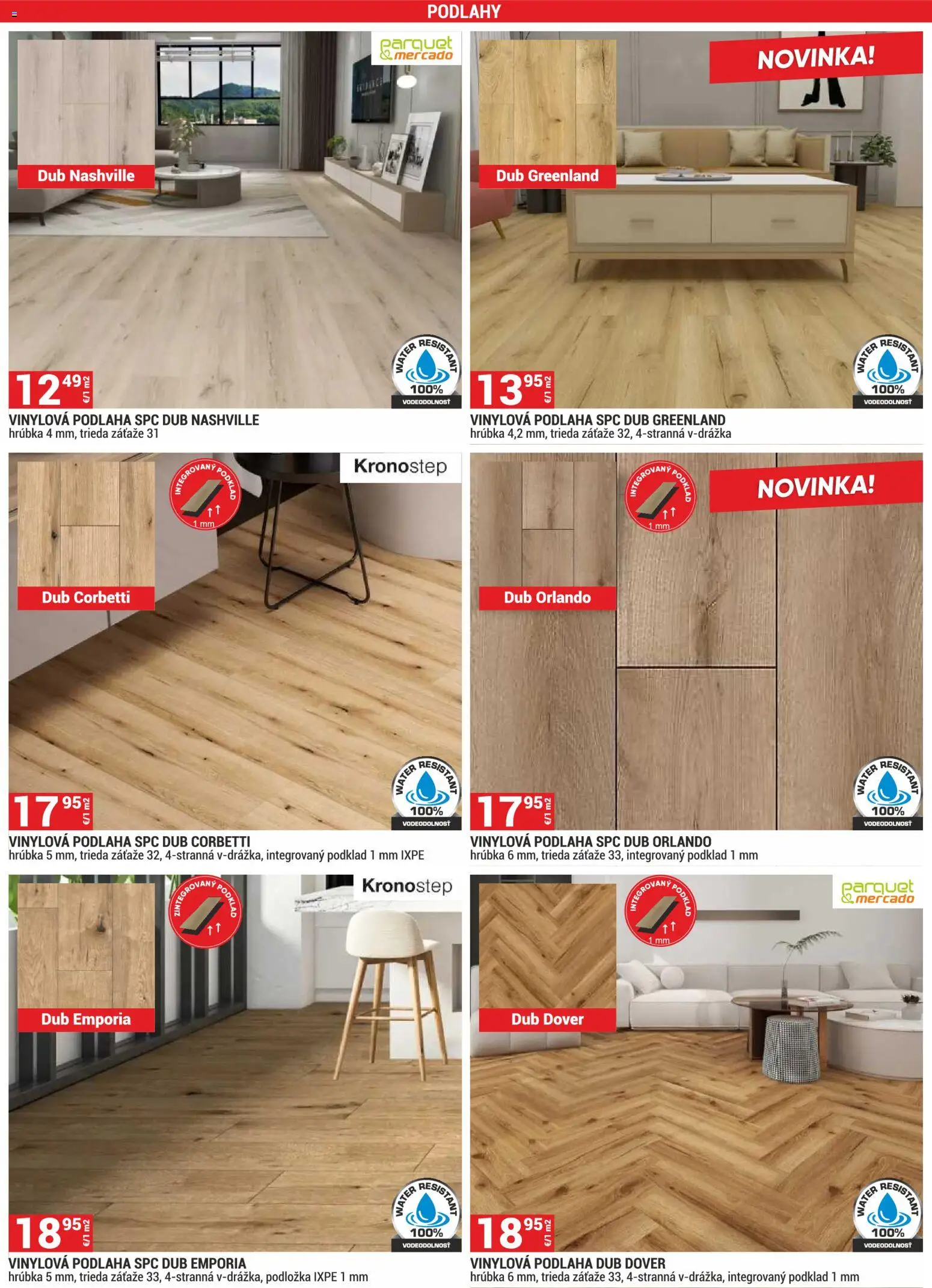Nové Merkury Market akcie – leták je platný od 01.07.2026 | Strana: 5 | Produkty: Vinylová podlaha, Podlaha
