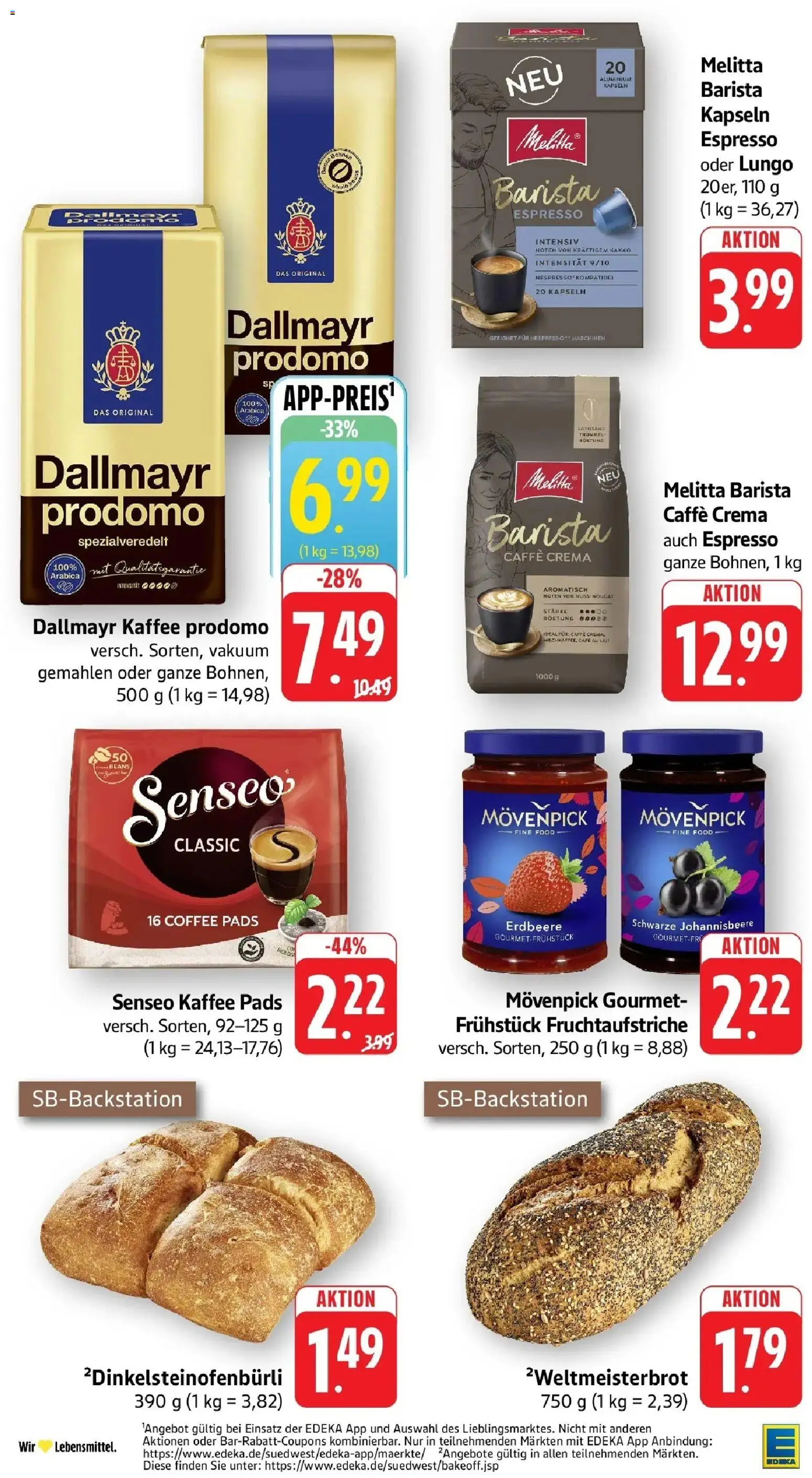 Edeka prospekt Karlsbad-Langensteinbach – gültig ab 29.06.2026 | Seite: 28 | Produkte: Melitta, Senseo, Kaffee, Dallmayr