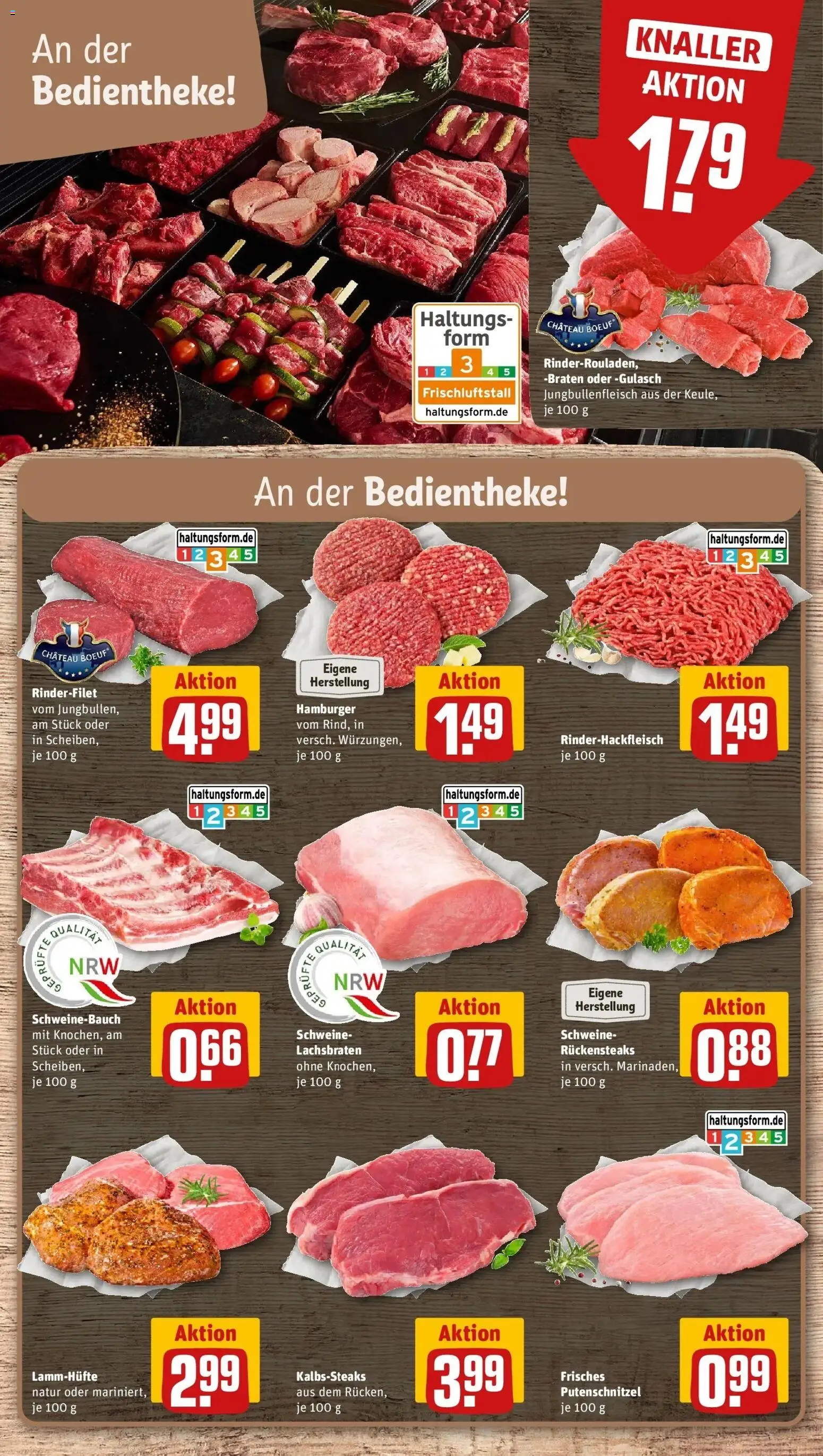 Rewe Prospekt Lengerich – gültig ab 08.06.2026 | Seite: 8 | Produkte: Schweinebauch, Burger, Gulasch, Putenschnitzel