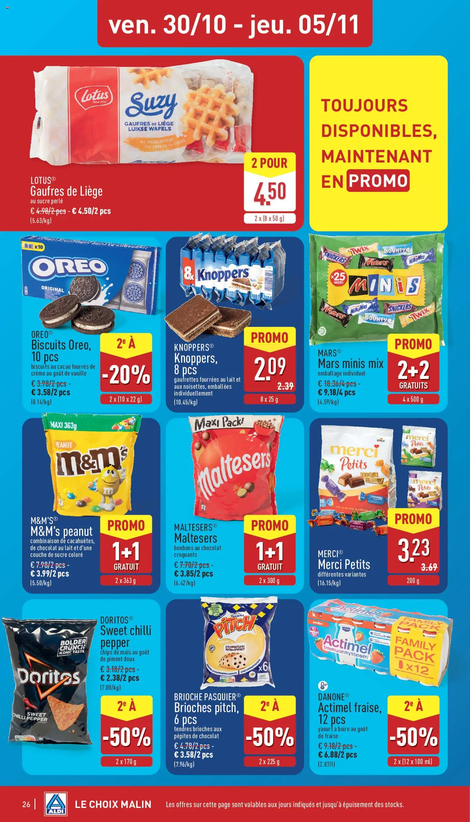 {H1} | Pagina: 26 | Producten: Wafels, Brioche, Snickers, Vanille