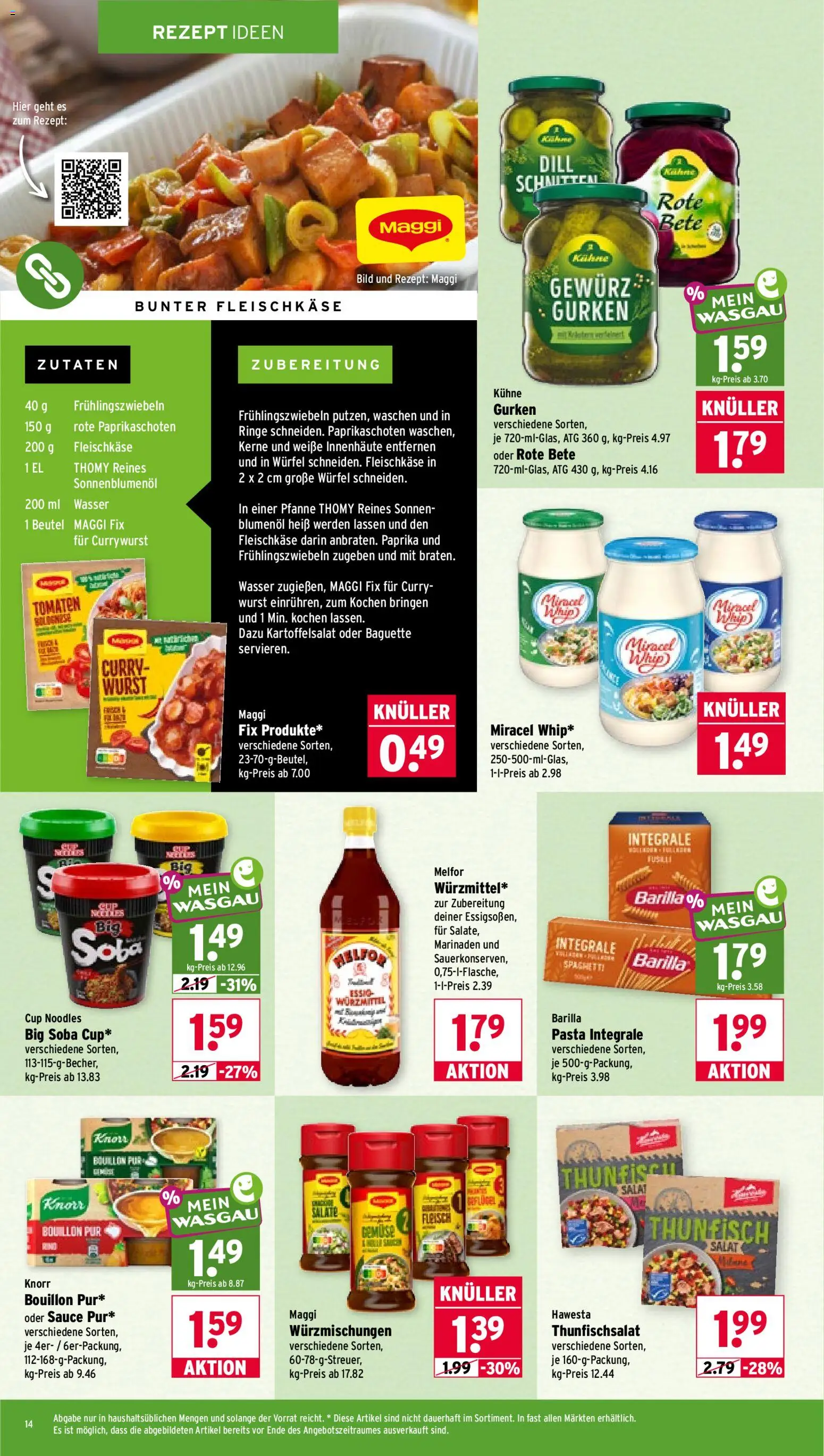 Wasgau Prospekt – gültig ab 07.09.2026 | Seite: 14 | Produkte: Maggi, Thunfisch, Knorr, Salat