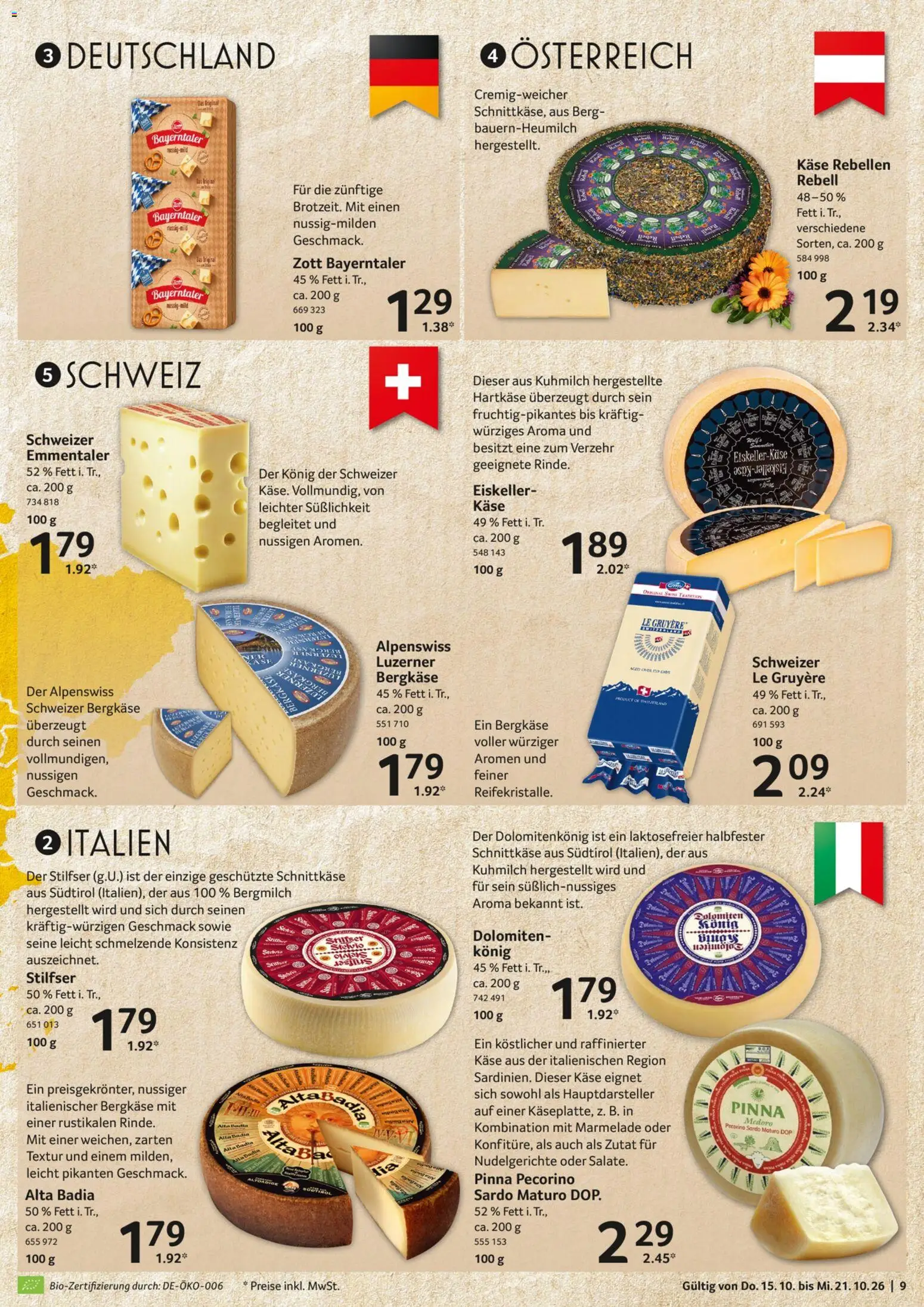 Selgros Prospekt – gültig ab 15.10.2026 | Seite: 9 | Produkte: Käse, Bad, Marmelade