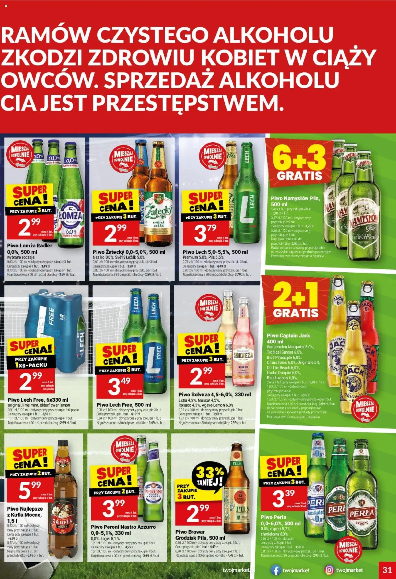 Twój Market gazetka od 01.07.2026 | Strona: 31 | Produkty: Leżak, Piwo perła, Piwo, Piwo Namysłów