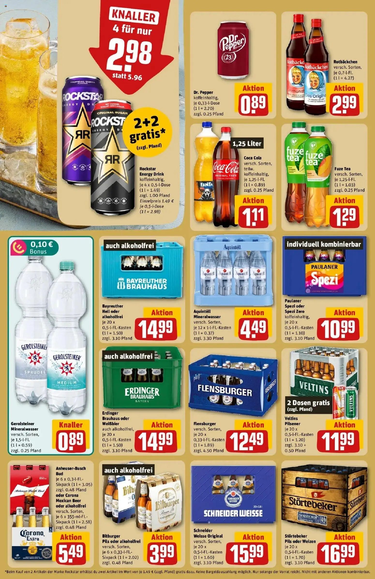 REWE Prospekt ab 07.09.2026 zum Blättern » Angebote | Seite: 18 | Produkte: Fanta, Erdinger, Weißbier, Flensburger