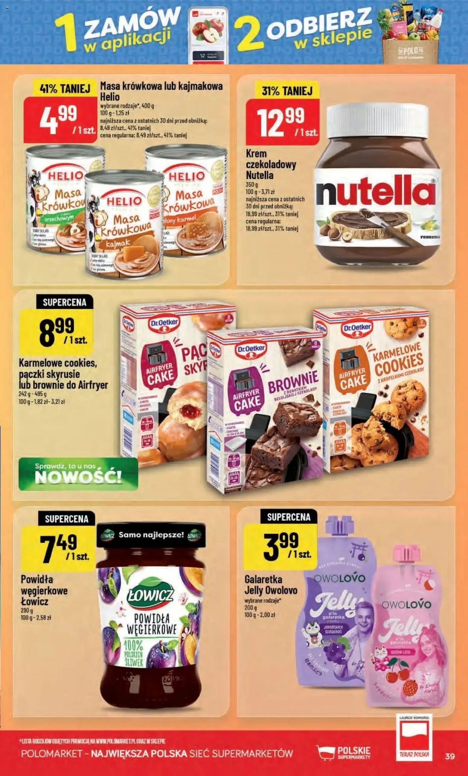 Nowa POLOmarket gazetka od jutra 02.09.2026 | Strona: 39 | Produkty: Galaretka, Pączki, Kajmak, Powidła
