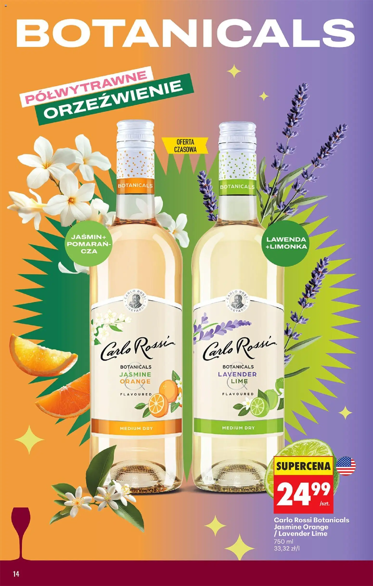 Biedronka gazetka - Czas na toast od 29.06.2026 | Strona: 14 | Produkty: Limonka, Carlo Rossi