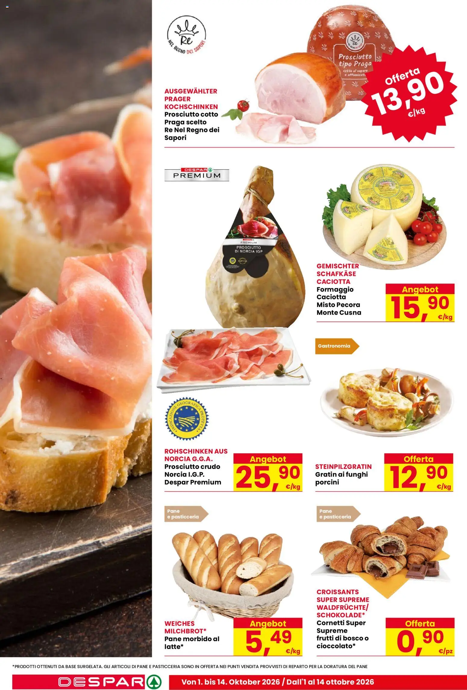 Volantino Despar del 01/10/2026 | Pagina: 10 | Prodotti: Frutti di bosco, Formaggio, Prosciutto, Funghi