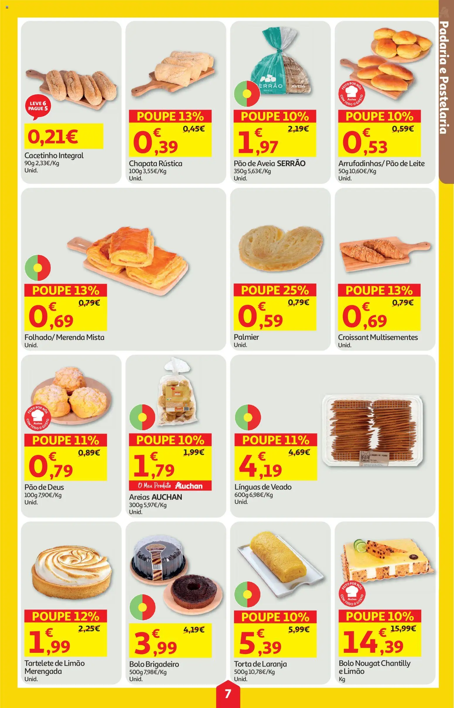 Auchan folheto │ válido de 04.06.2026 | Página: 7 | Produtos: Padaria, Bolo, Leite, Torta