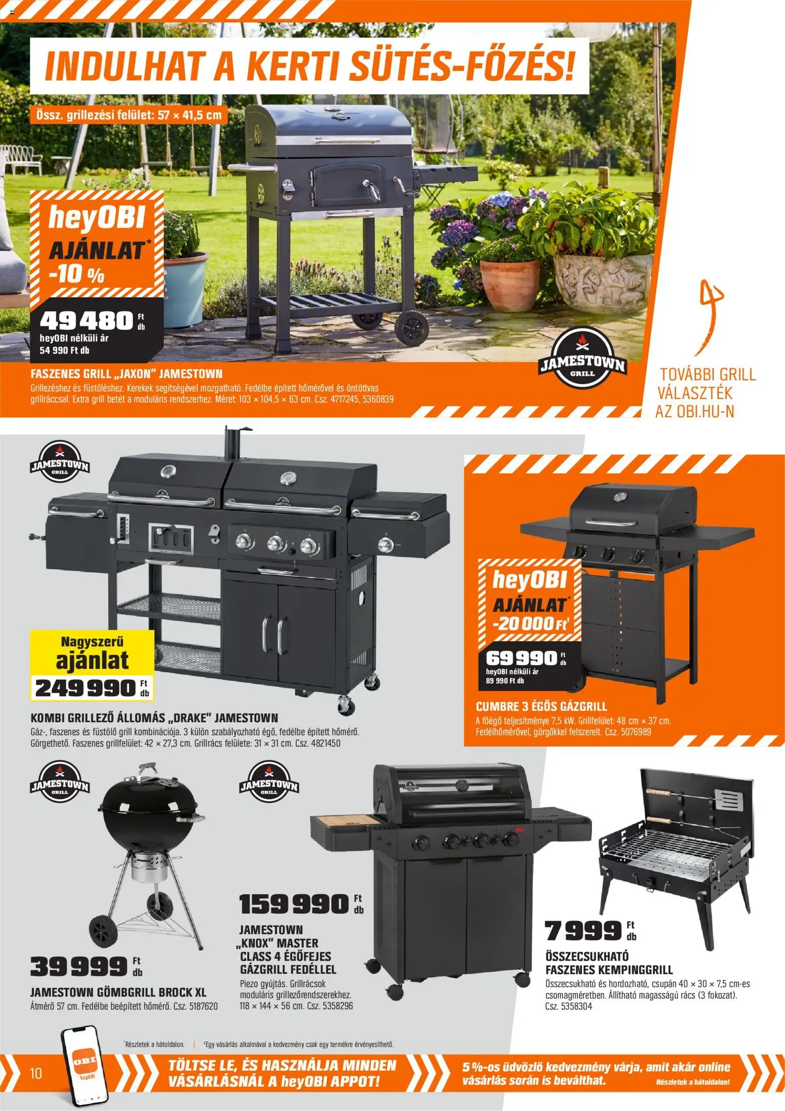OBI akciós ujság - amely érvényes a következő dátumtól: 28.04.2026 | Oldal: 10 | Termékek: Grill, Gázgrill