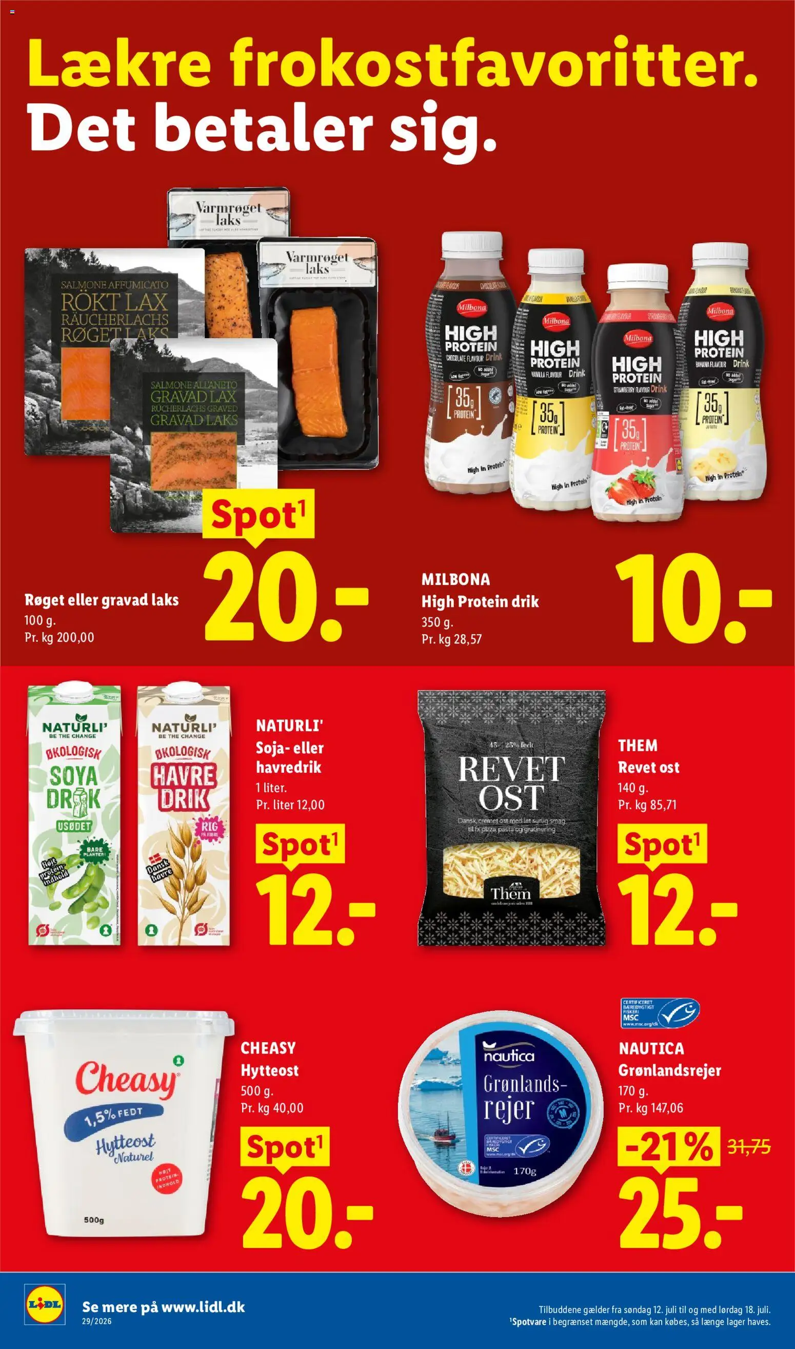 Lidl tilbudsavis – gyldig fra 12/07/2026 | Side: 6 | Produkter: Ost, Pasta, Rejer, Søm