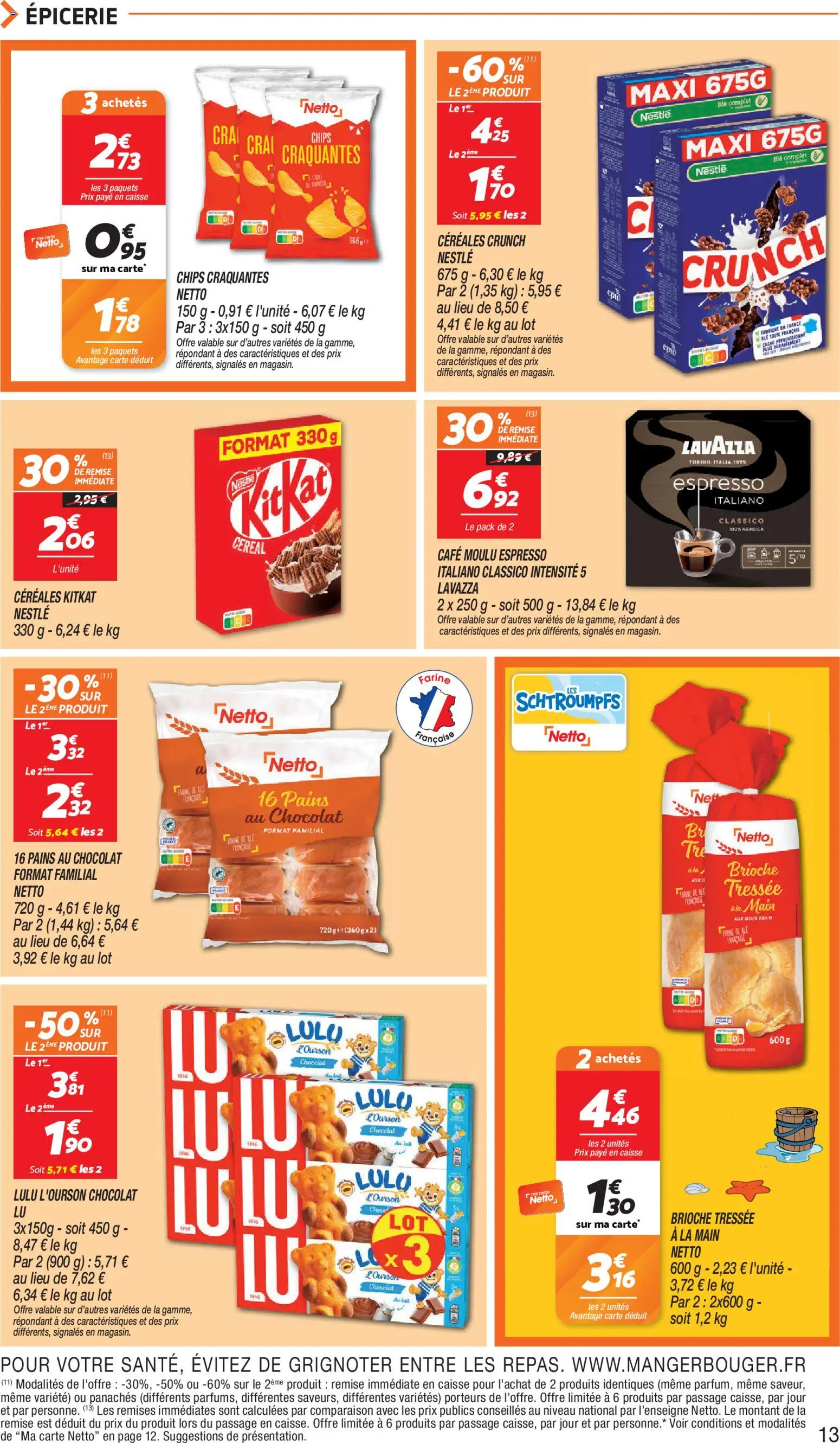 {H1} | Page: 13 | Produits: Farine, Chocolat, Céréales, Chips