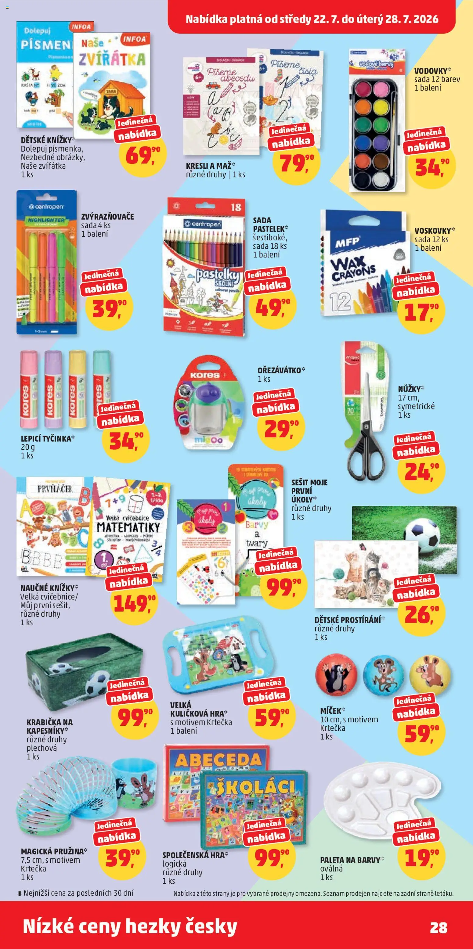 Penny Market leták od 22.07.2026 | Strana: 28 | Produkty: Box, Krabička, Sešit, Vodovky