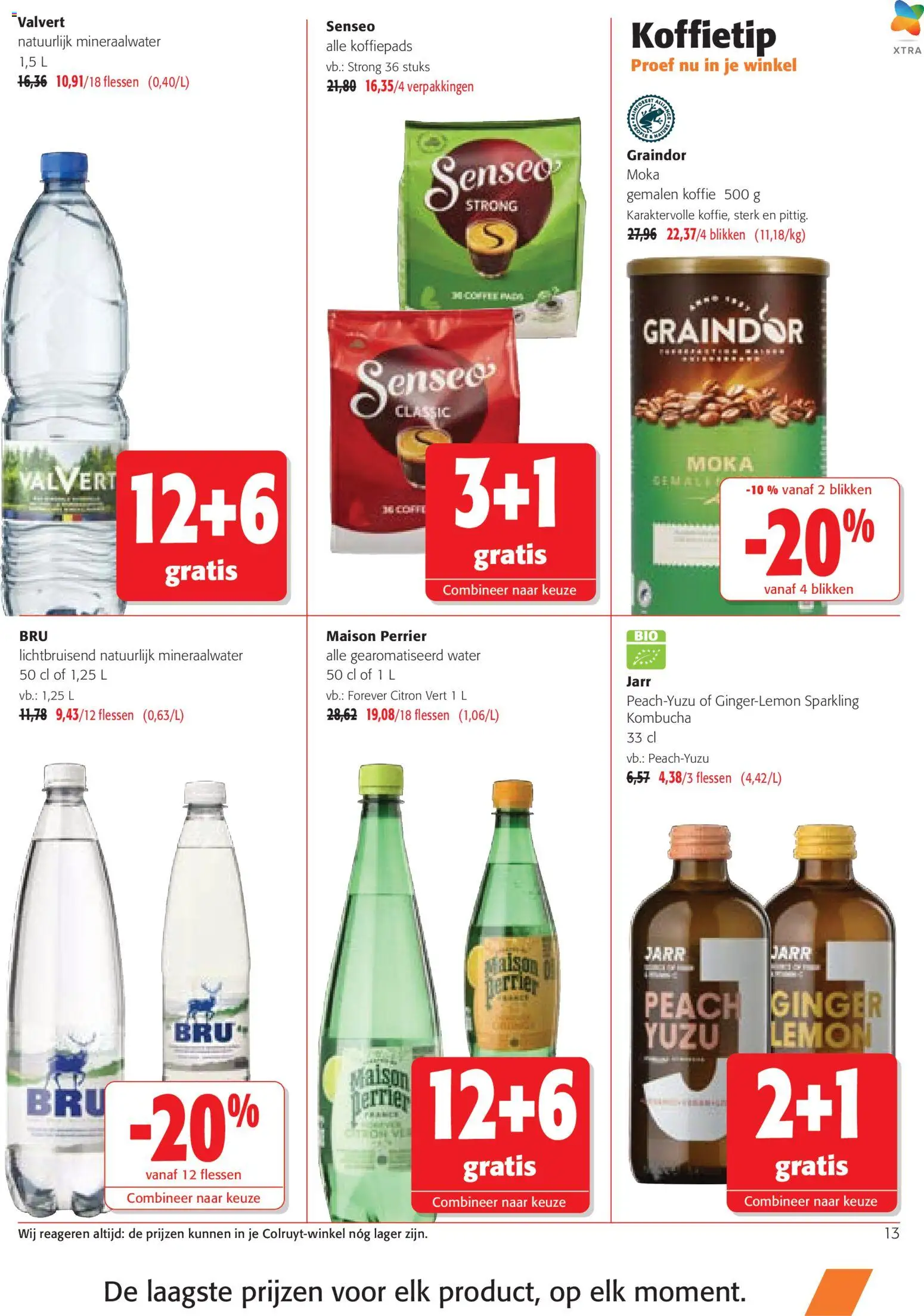 {H1} | Pagina: 13 | Producten: Csirkecombfile, Mineraalwater, Koffiepads, Koffie
