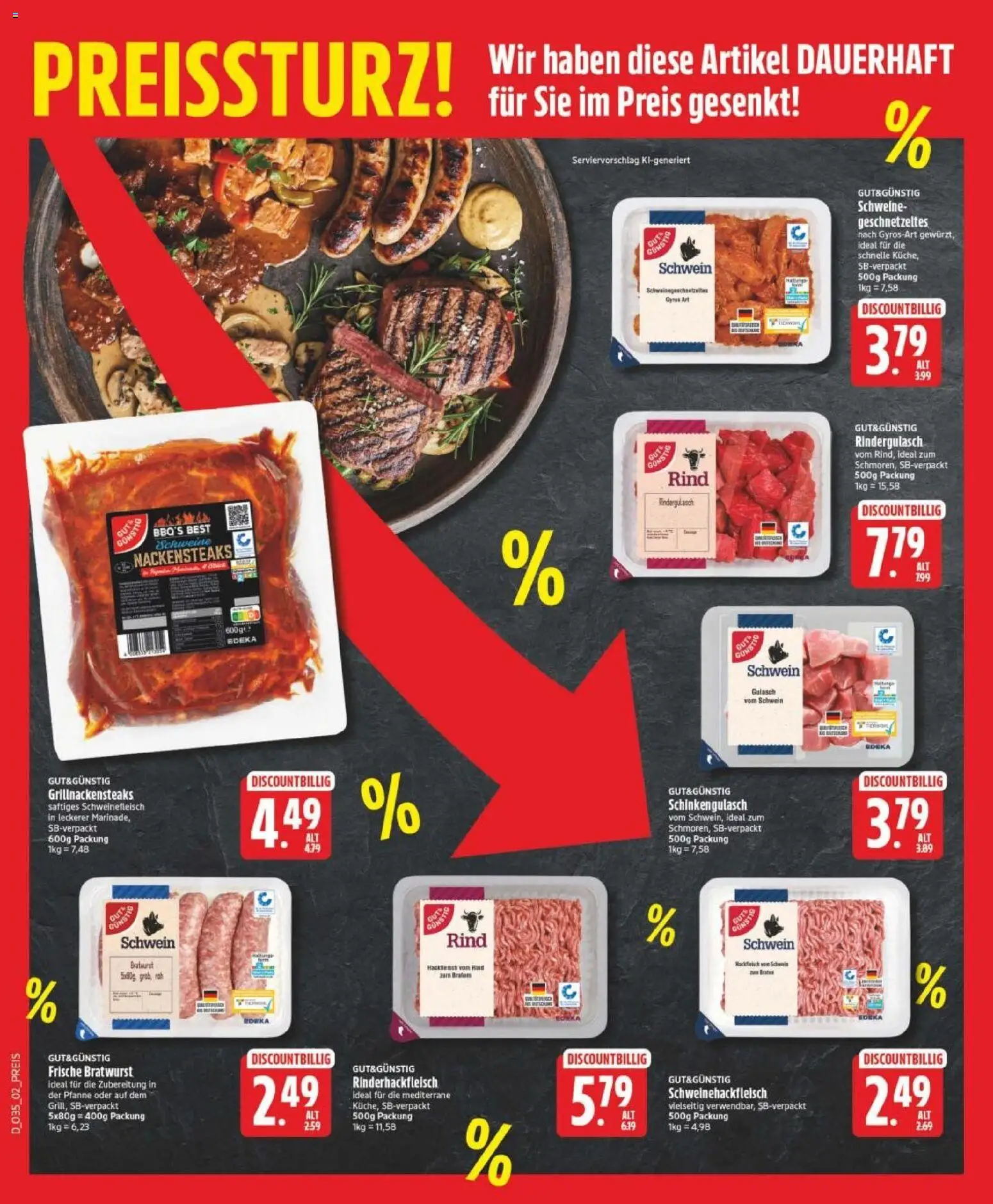 Edeka Prospekt Bremen – gültig ab 23.08.2026 | Seite: 5 | Produkte: Rindergulasch, Bratwurst, Gulasch, Schweinefleisch