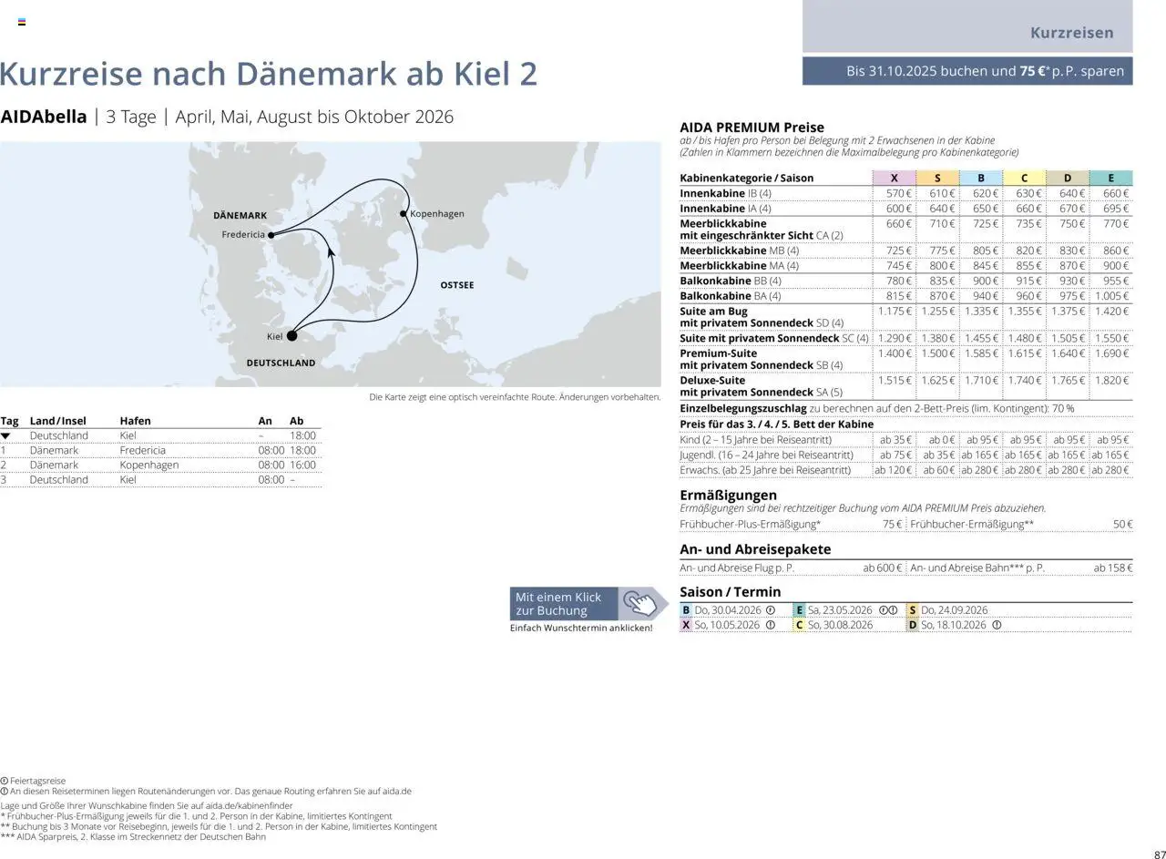 Aida Sommer 2026 – gültig ab 01.03.2026 | Seite: 87 | Produkte: Bett