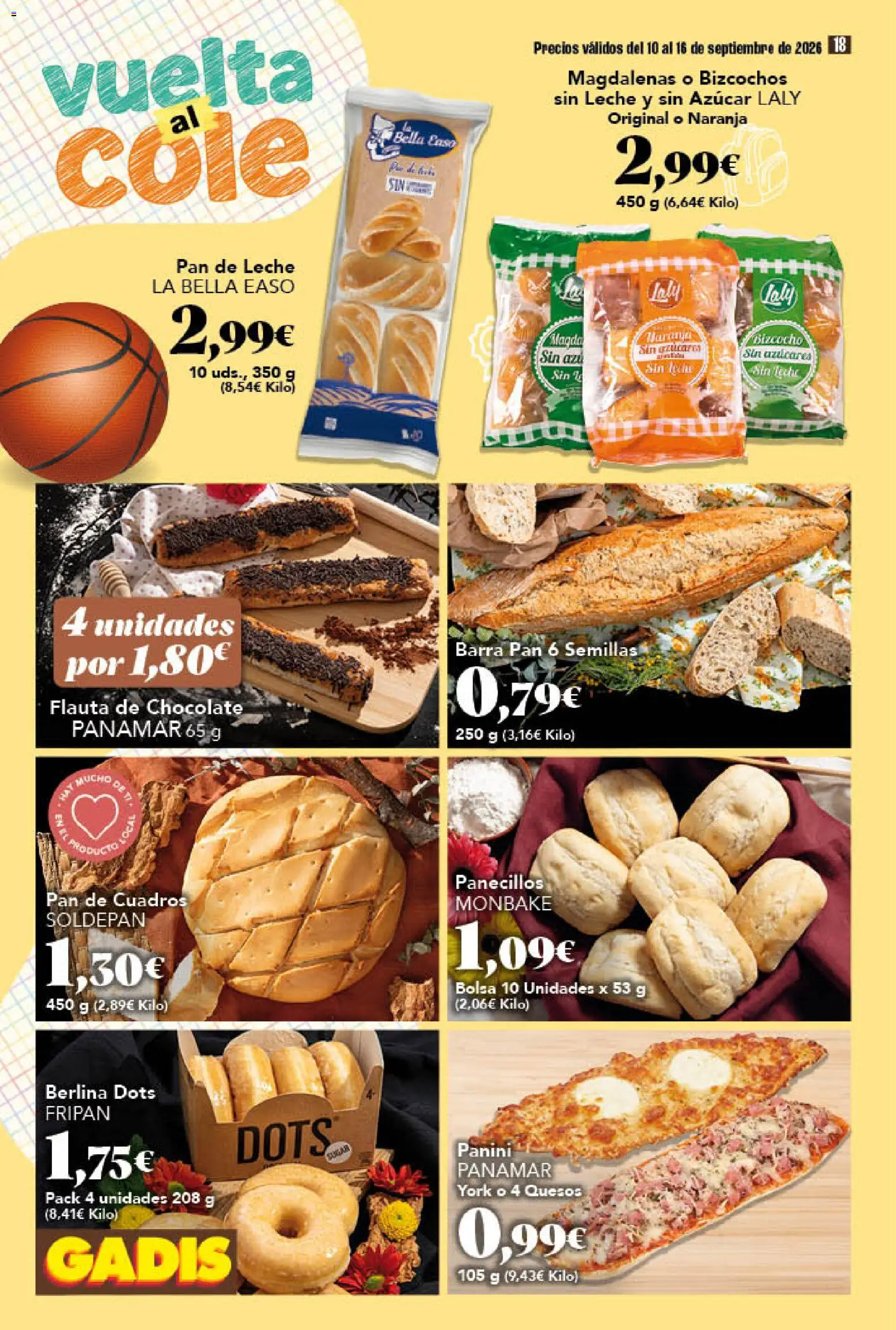 Gadis folleto │ válido desde el 10/09/2026 | Página: 18 | Productos: Pan, Bizcocho, Bizcochos, Azúcar