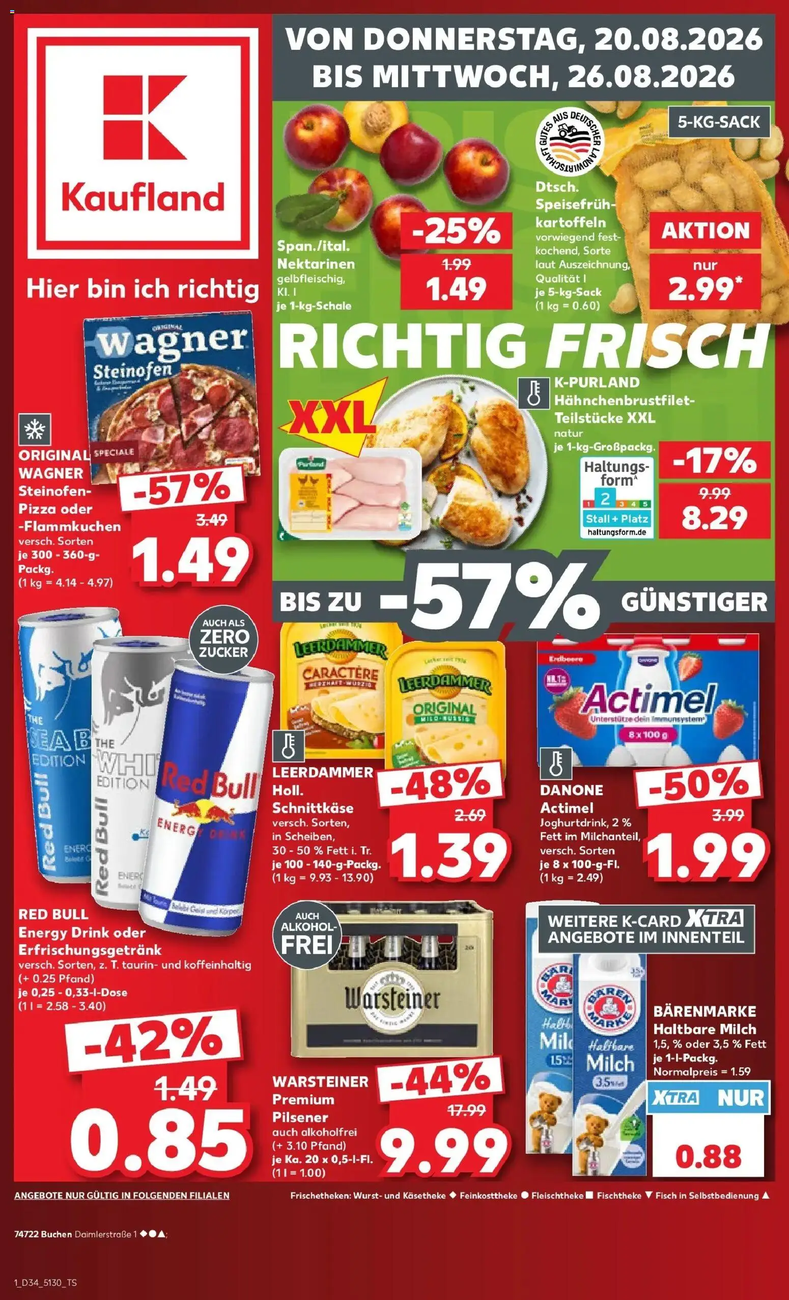 Prospekt Kaufland ab 17.08.2026 » Angebote Online zum Blättern | Seite: 12 | Produkte: Red bull, Nektarinen, Fisch, Zucker