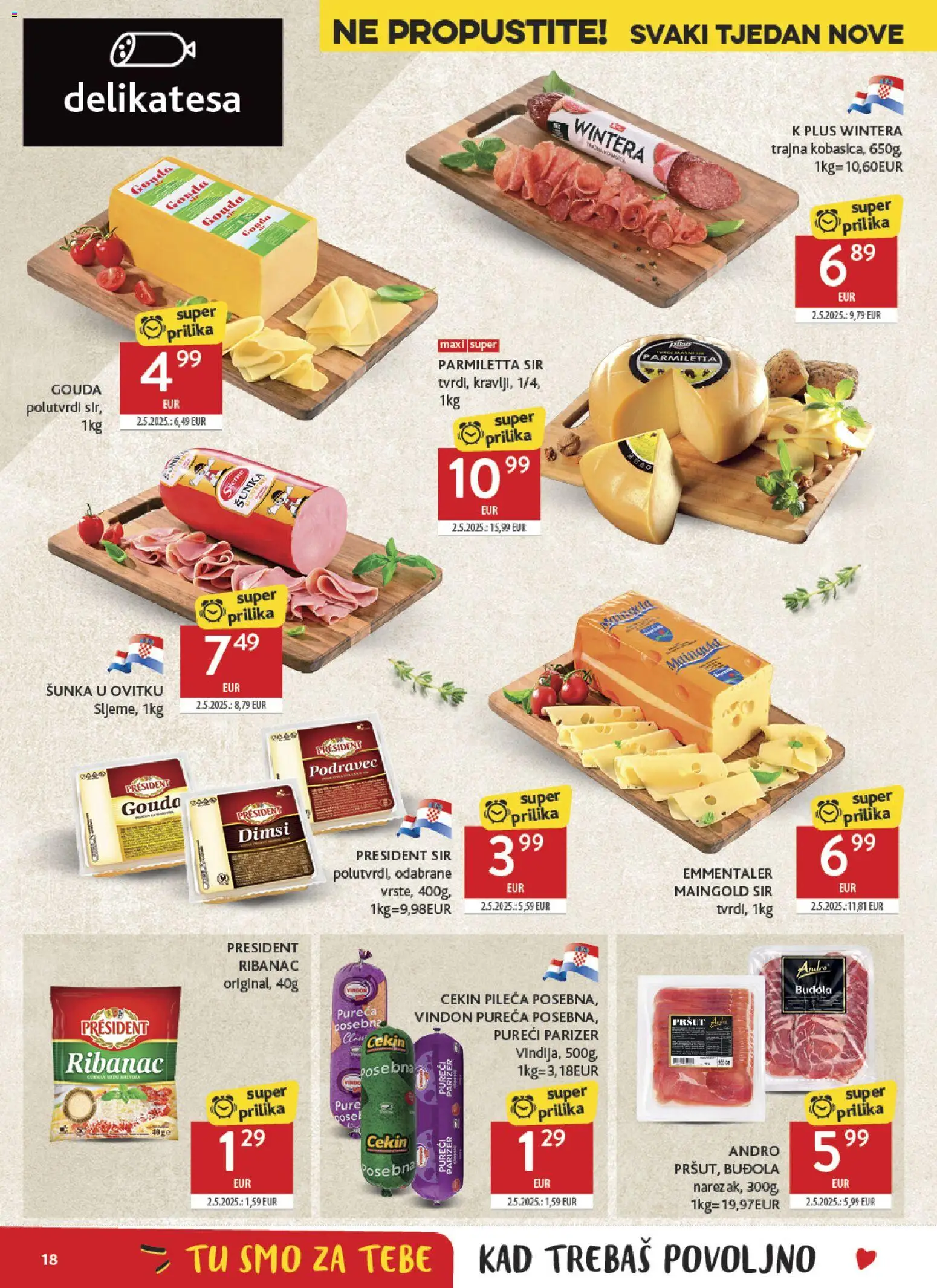 Konzum katalog | vrijedi od 29.04.2026 | Stranica: 18 | Proizvodi: Sir, Šunka, Buđola, Parizer