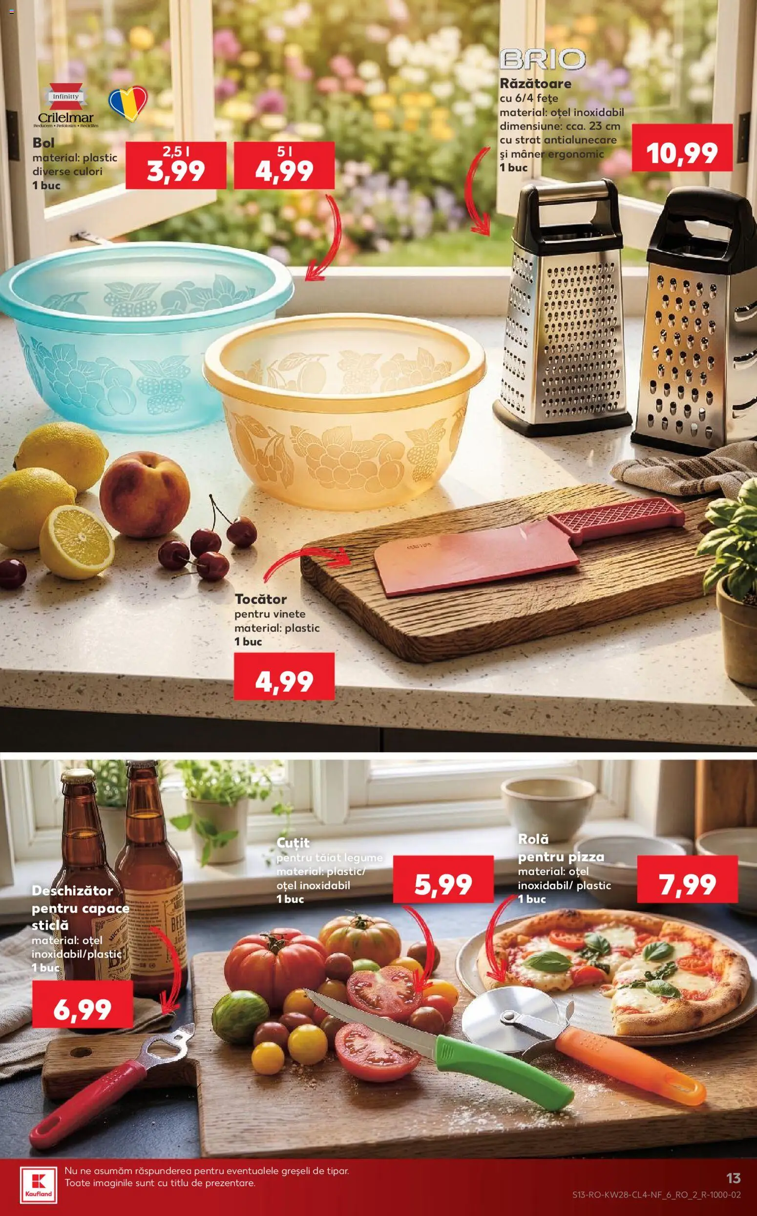Noul catalog Kaufland – valabil de la 08.07.2026 | Pagină: 13 | Produse: Răzătoare, Cuțit, Tocător, Legume