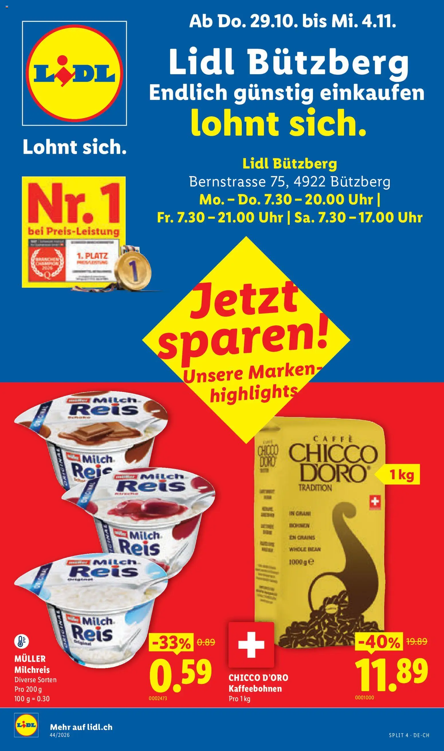Lidl aktionen Bützberg – gültig ab 29.10.2026 | Seite: 1