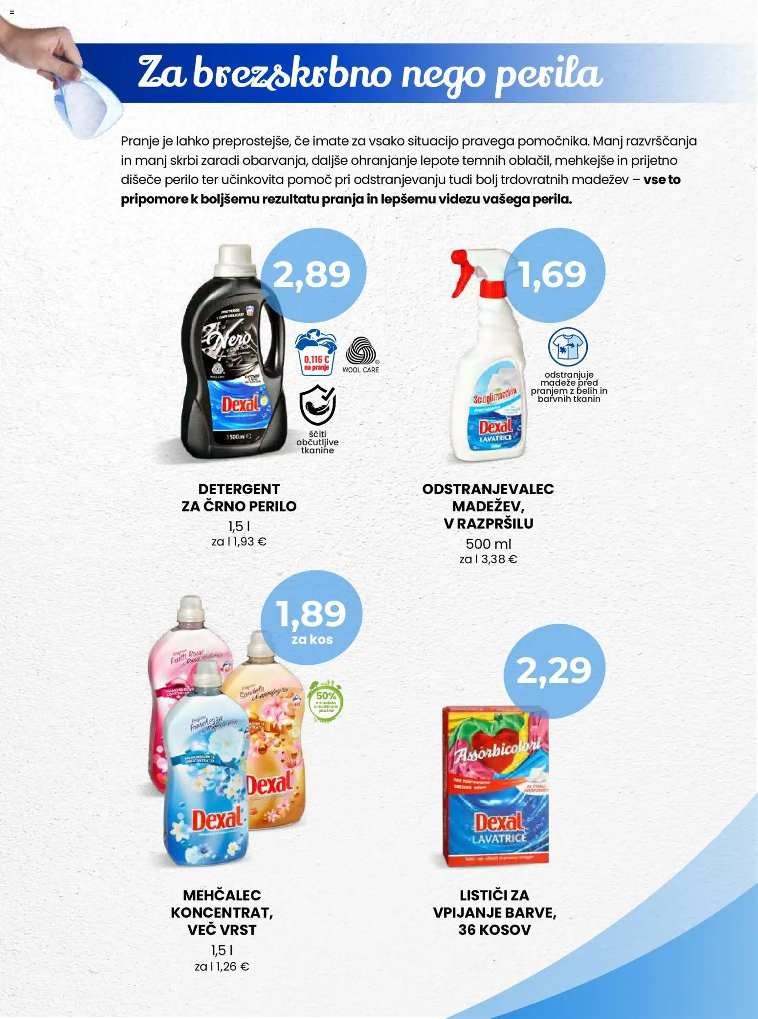 Novi Eurospin katalog ponudbe – veljaven od 26.10.2026 | Stran: 9 | Izdelki: Mehčalec, Kos, Odstranjevalec madezev, Detergent