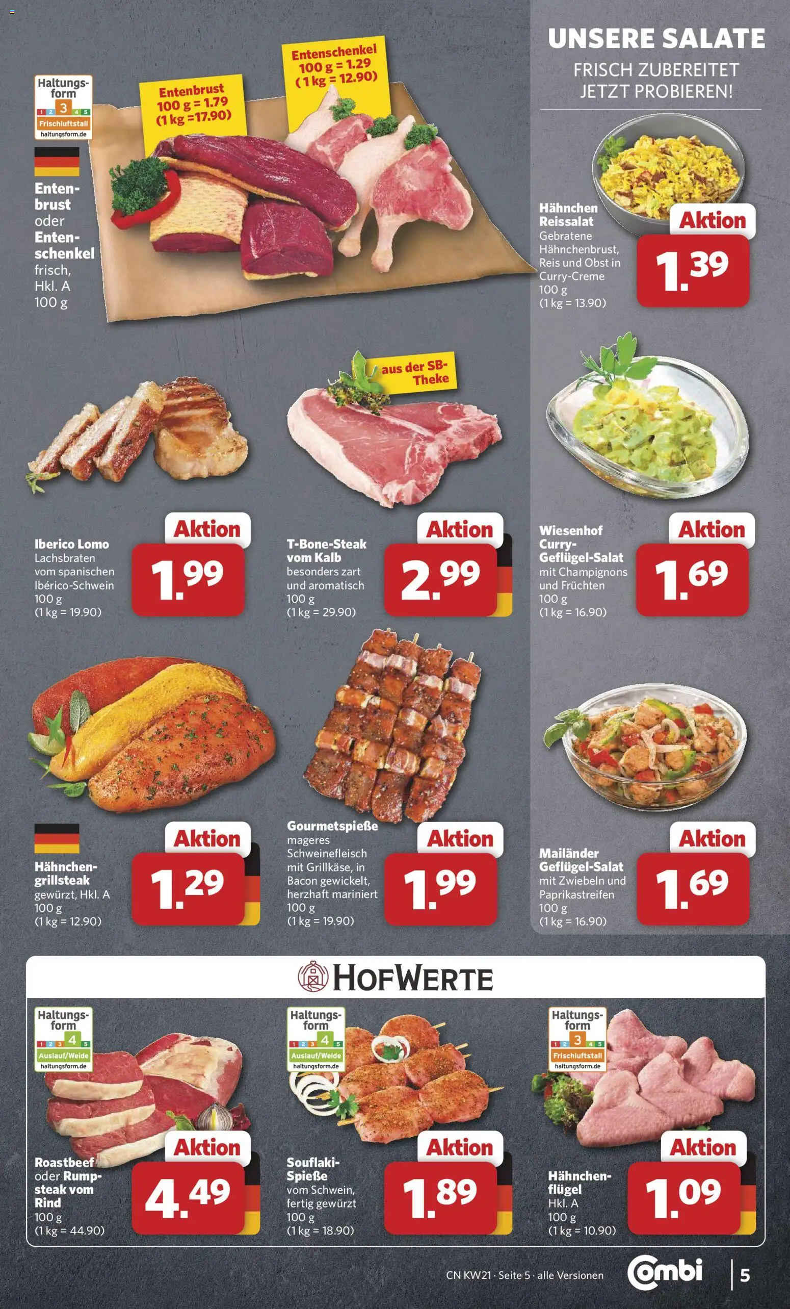 Combi Prospekt 	 – gültig ab 18.05.2026 | Seite: 5 | Produkte: Spieße, Roastbeef, Schweinefleisch, Reis