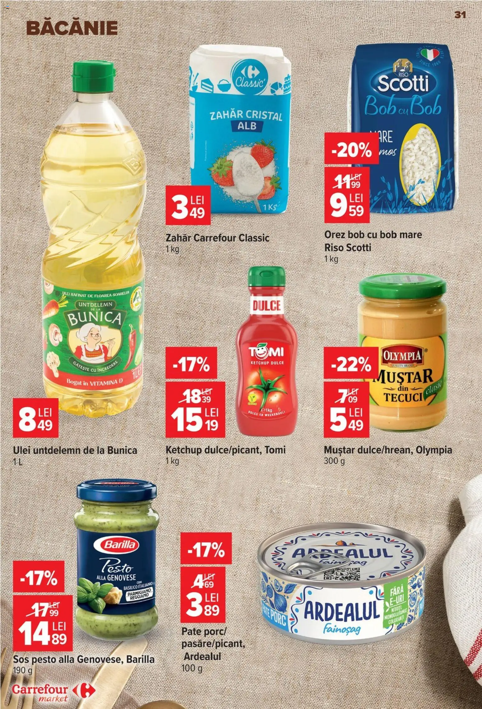 Noul catalog Carrefour – valabil de la 30.09.2026 | Pagină: 31 | Produse: Carrefour Classic, Ketchup, Sos, Zahăr