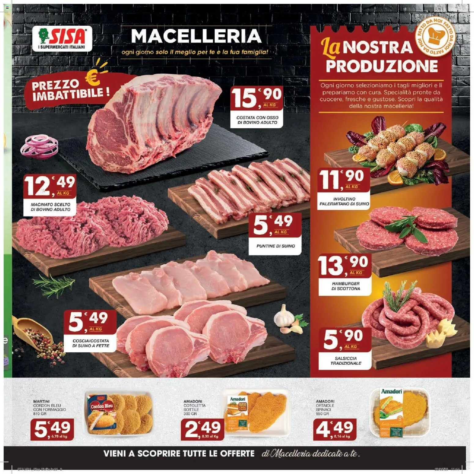 Volantino SISA del 04.06.2026 | Pagina: 3 | Prodotti: Bovino, Suino, Formaggio, Hamburger