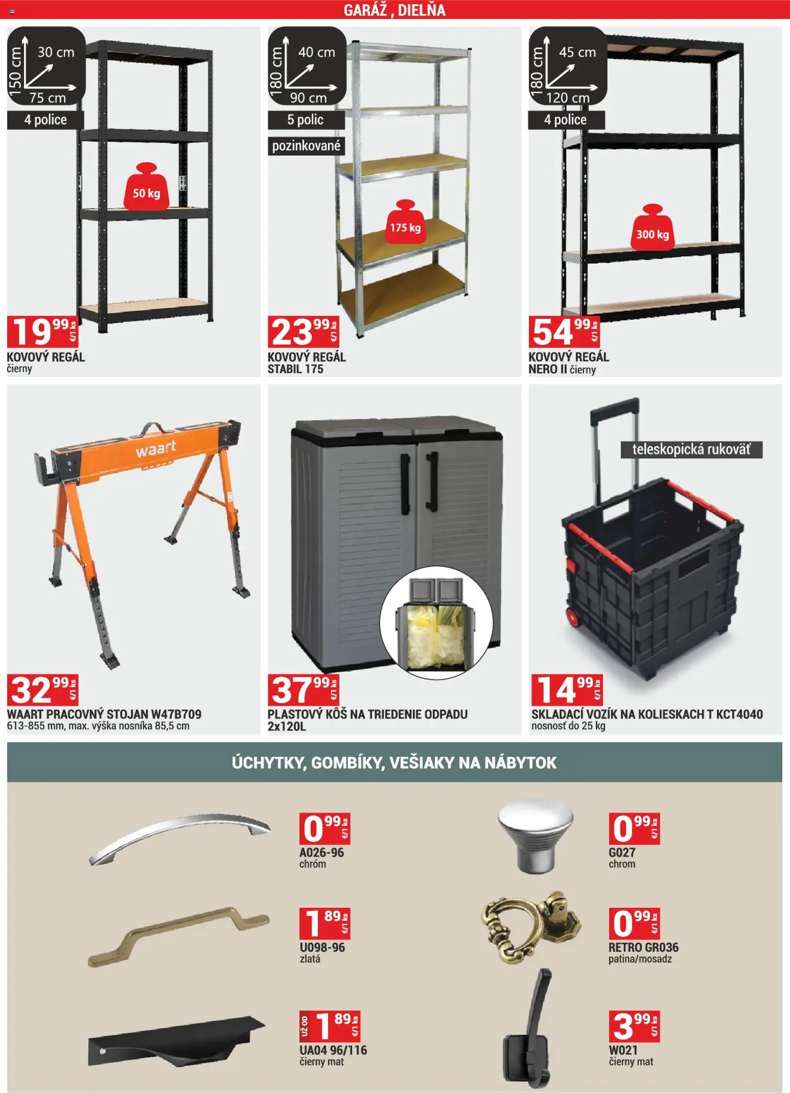 Nové Merkury Market akcie – leták je platný od 01.04.2026 | Strana: 42 | Produkty: Nábytok, Kovový regál, Regál, Vešiaky