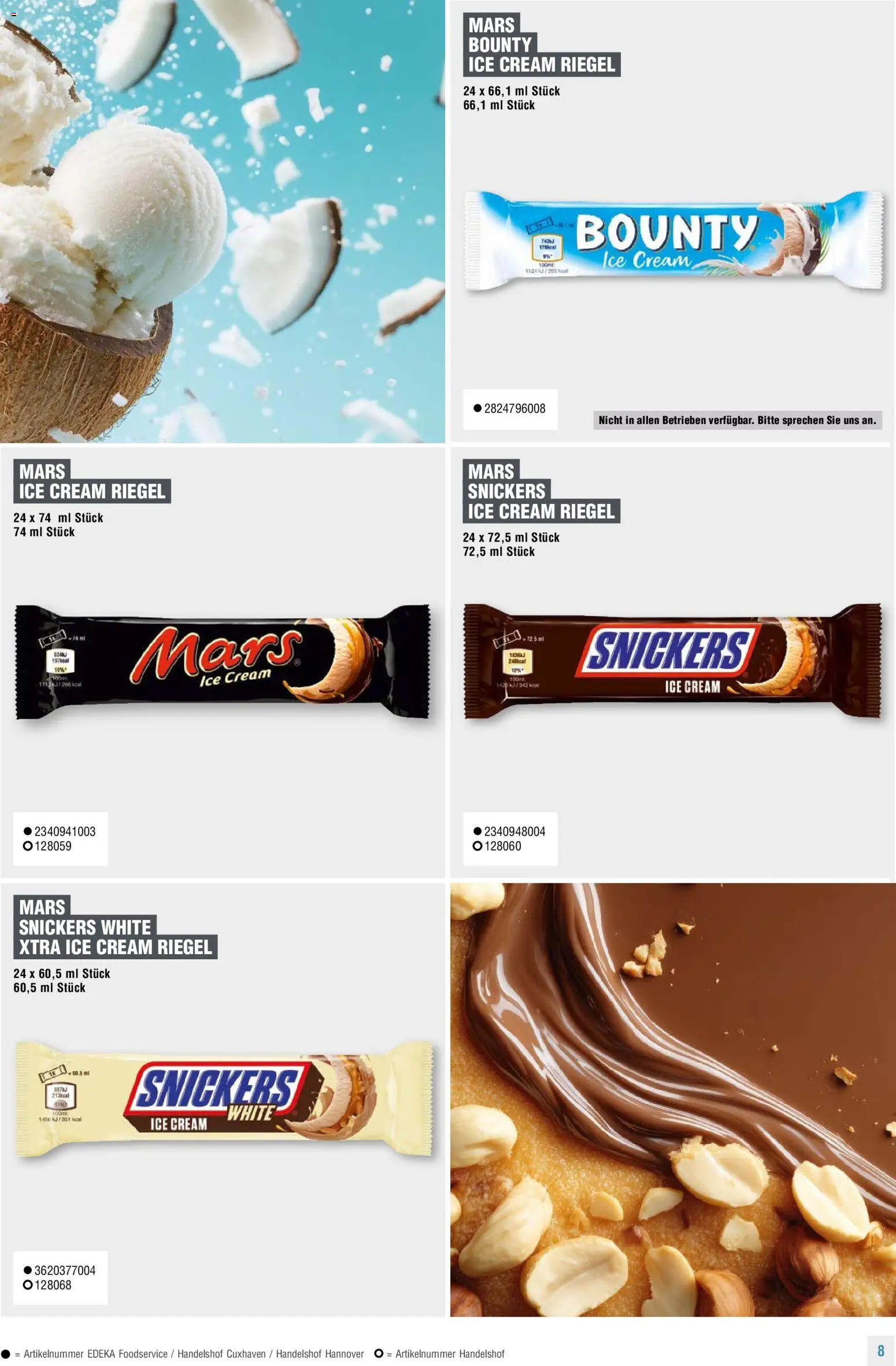 Handelshof Eiskonzept 2026 – gültig ab 01.01.2026 | Seite: 8 | Produkte: Snickers, Mars