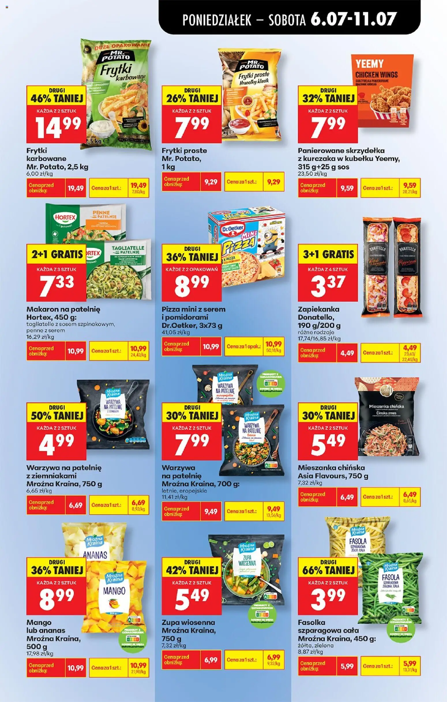 Biedronka gazetka od poniedziałku od 06.07.2026 | Strona: 43 | Produkty: Zapiekanka, Zupa, Pizza, Fasolka szparagowa