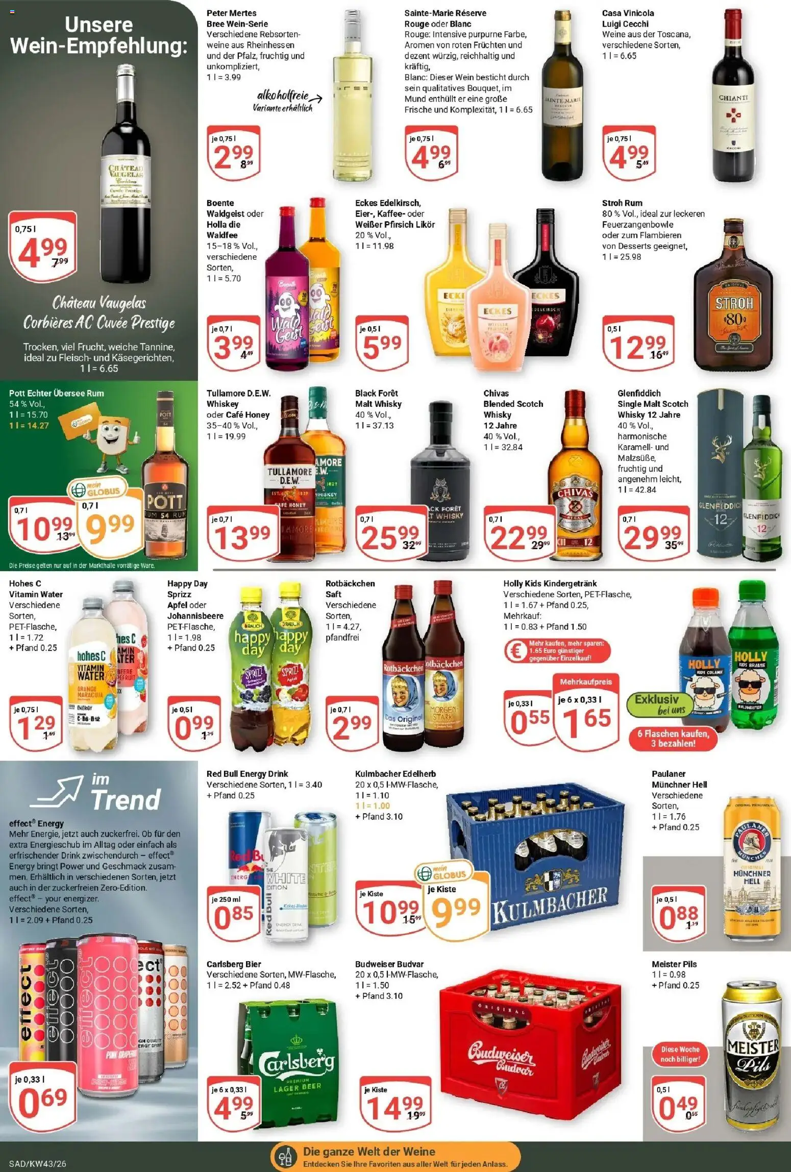 Globus Prospekt Schwandorf (ab 19.10.2026) » Angebote online | Seite: 14 | Produkte: Red bull, Likör, Äpfel, Paulaner