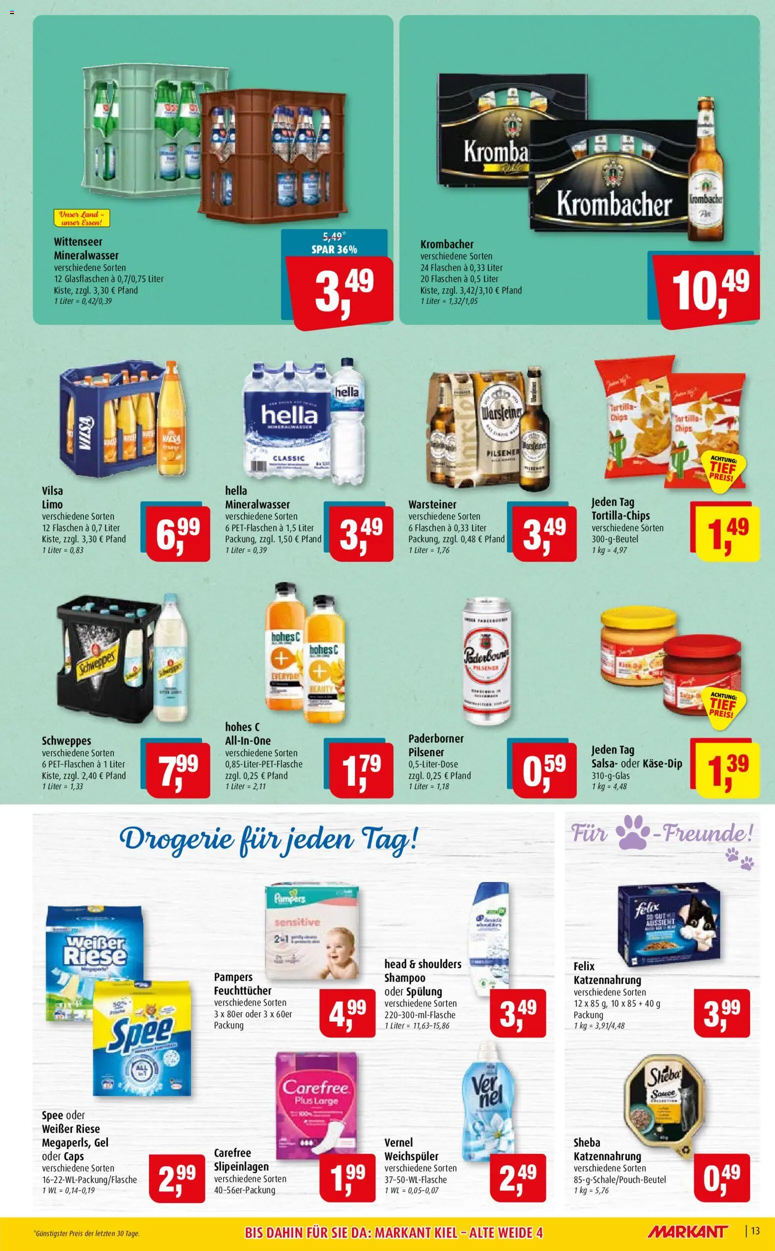 Markant Prospekt – gültig ab 27.07.2026 | Seite: 13 | Produkte: Sheba, Head & shoulders, Mineralwasser, Hella