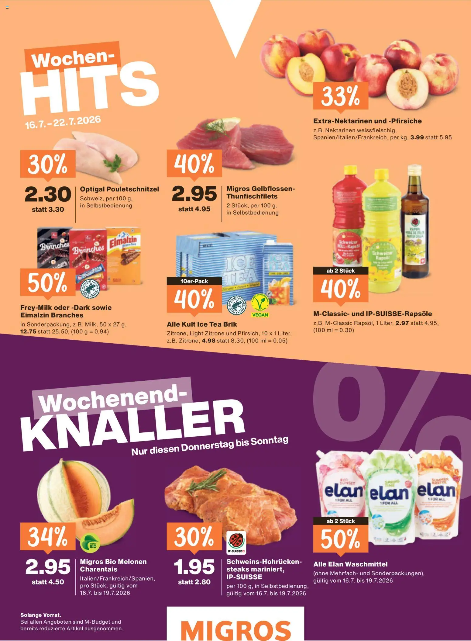 Migros aktionen Magazin – gültig ab 15.07.2026 | Seite: 48 | Produkte: Nektarinen, Waschmittel, Zitrone