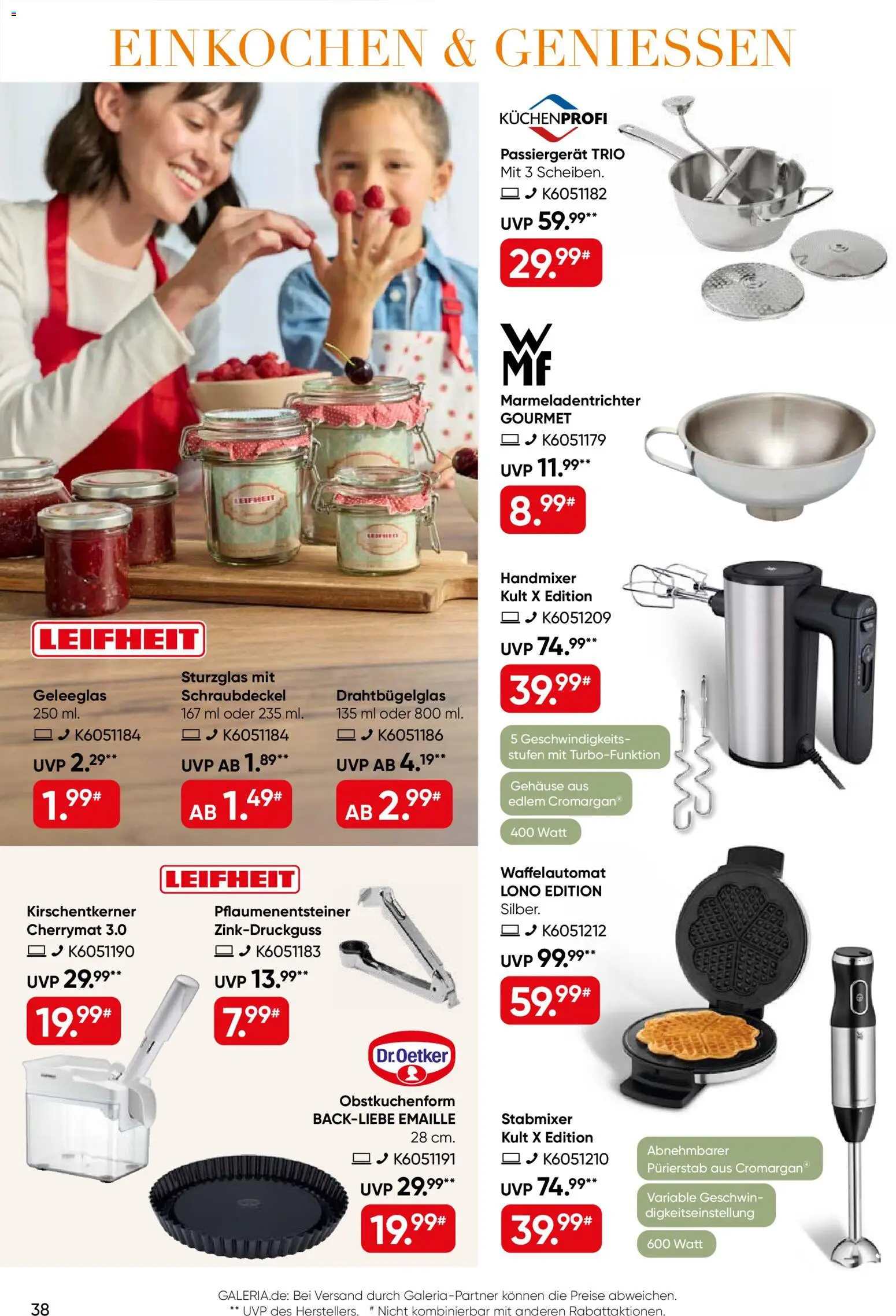 Galeria Karstadt Kaufhof Prospekt – gültig ab 16.09.2026 | Seite: 38 | Produkte: Handmixer, Stabmixer