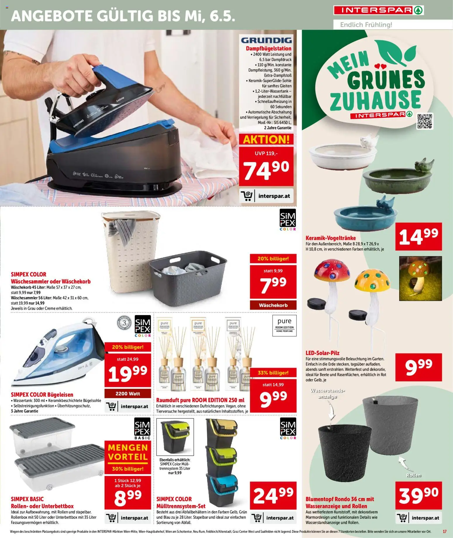 Interspar Flugblatt - Kärnten gültig ab 16.04.2026 | Seite: 18 | Produkte: Bügeleisen, Blumentopf, Creme