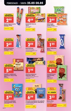 Pogląd oferty "Orzeszki arachidowe lub rodzynki w czekoladzie Meltié, 260/280 g:, mlecznej, deserowej" - ważna od 25.05.2026 | Strona: 48 | Produkty: Magnetic, Baton, Żelki, Rodzynki w czekoladzie
