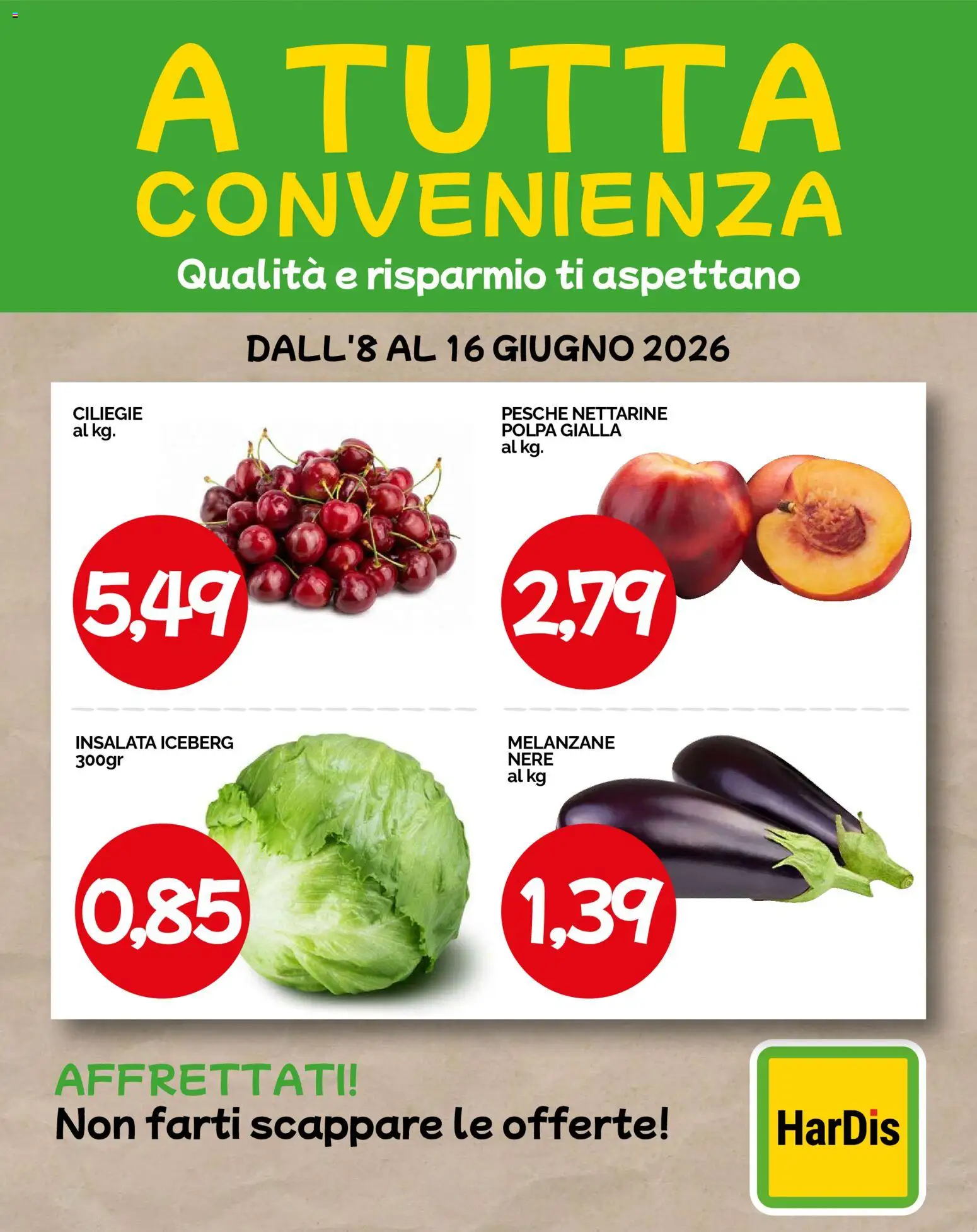 Volantino HarDis del 08.06.2026 | Pagina: 2 | Prodotti: Insalata, Melanzane