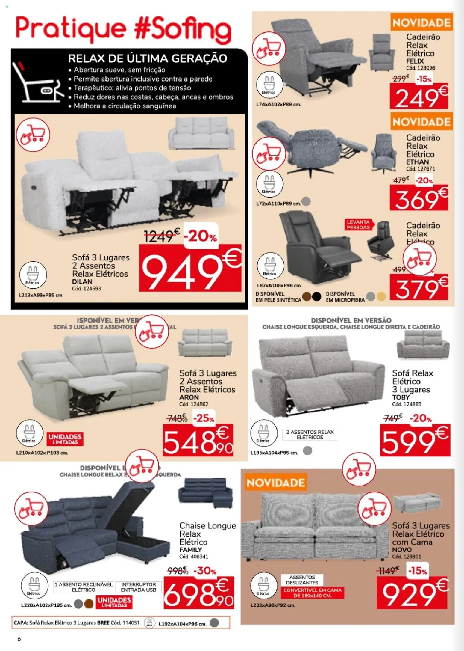 Conforama folheto │ válido de 26.05.2026 | Página: 6 | Produtos: USB, Interruptor, Cama, Sofá