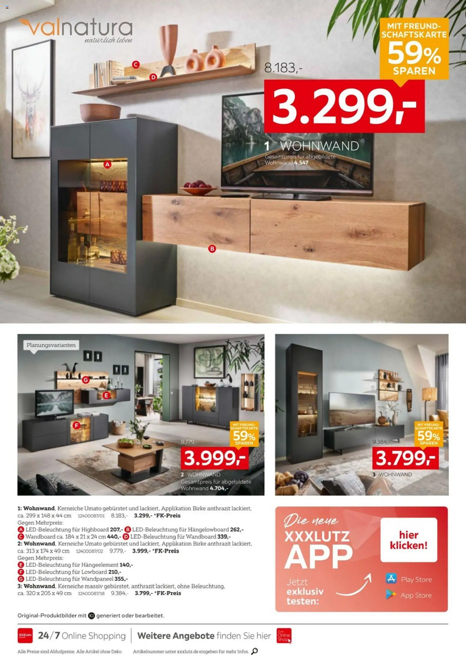 XXXLutz Bis zu 61% auf Massivholzmöbel – gültig ab 03.10.2026 | Seite: 3 | Produkte: Wohnwand, Lowboard, HIghboard, Wandboard